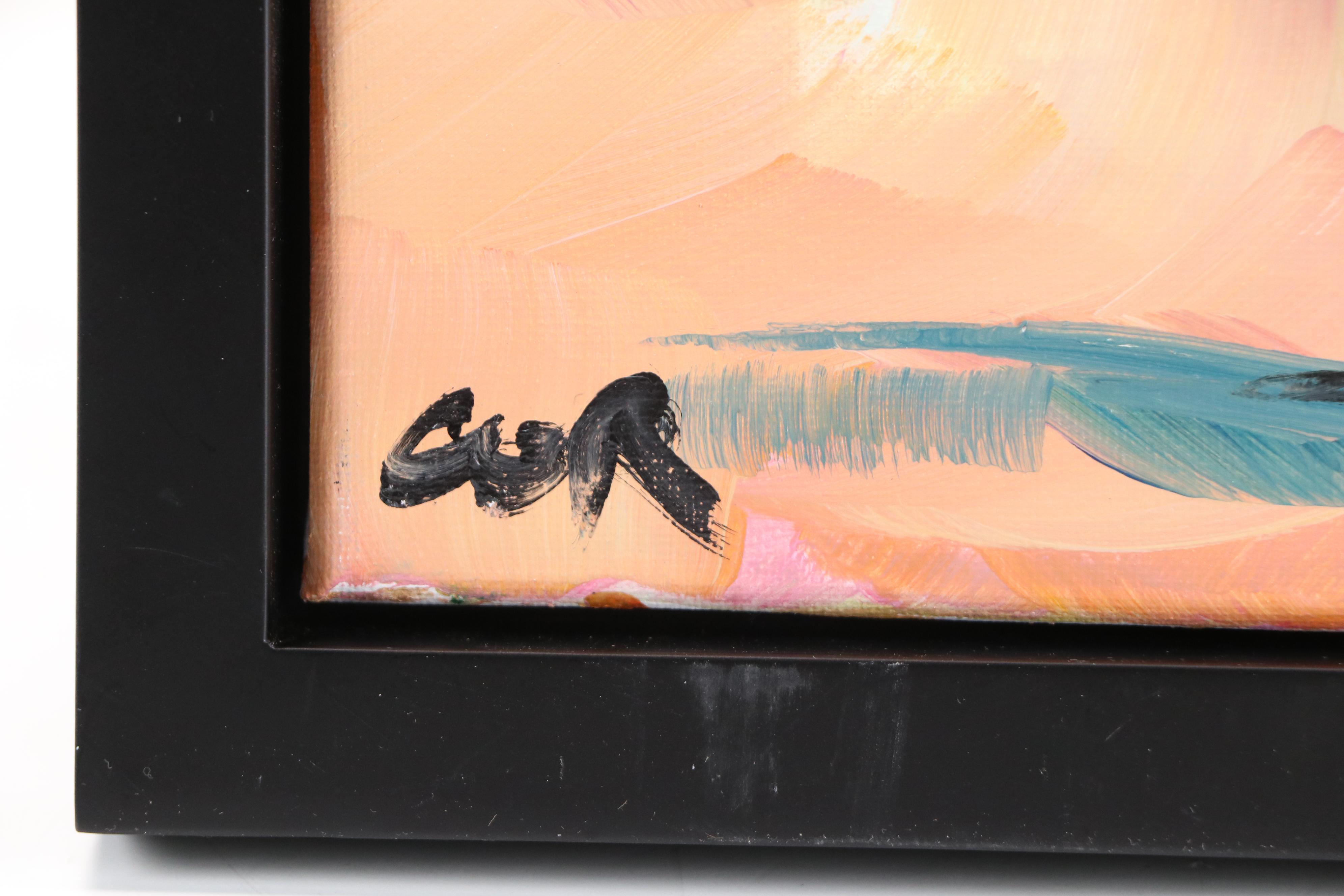 Corbellic Stylized Acrylic Painting of Flamingo, 2025