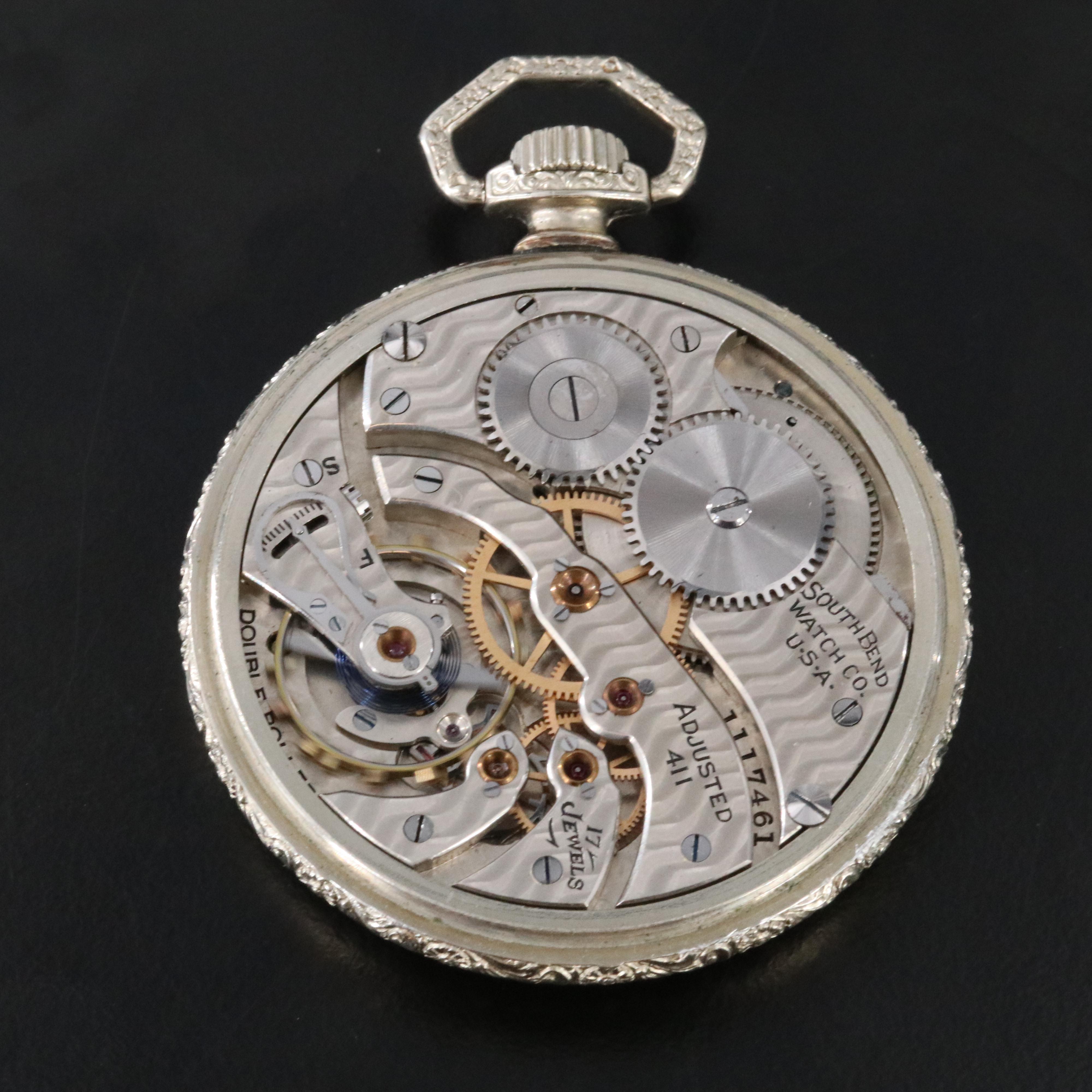 1925 South Bend Double Sunk Dial Gold-Filled Pocket Watch