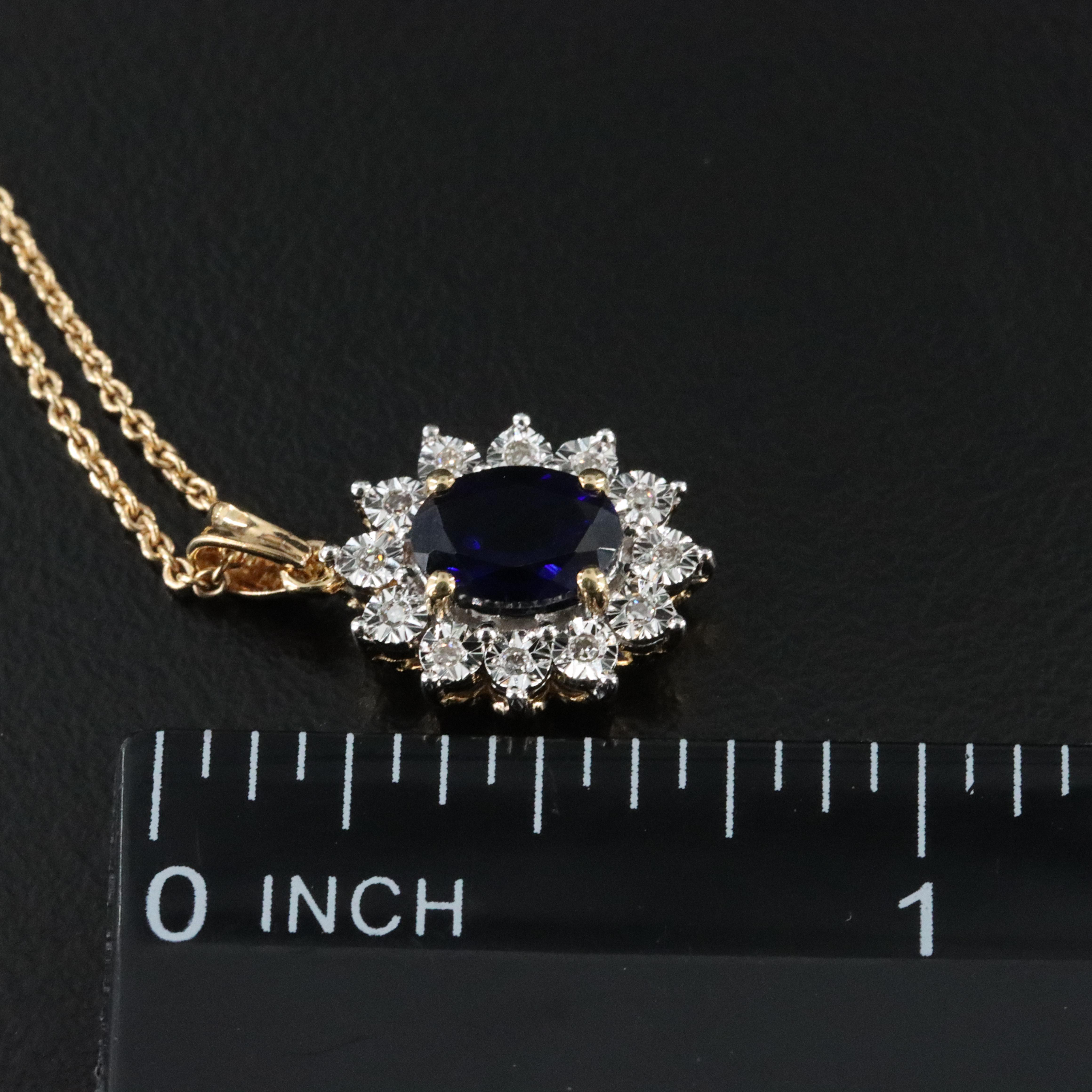 Sterling Sapphire and Diamond Necklace