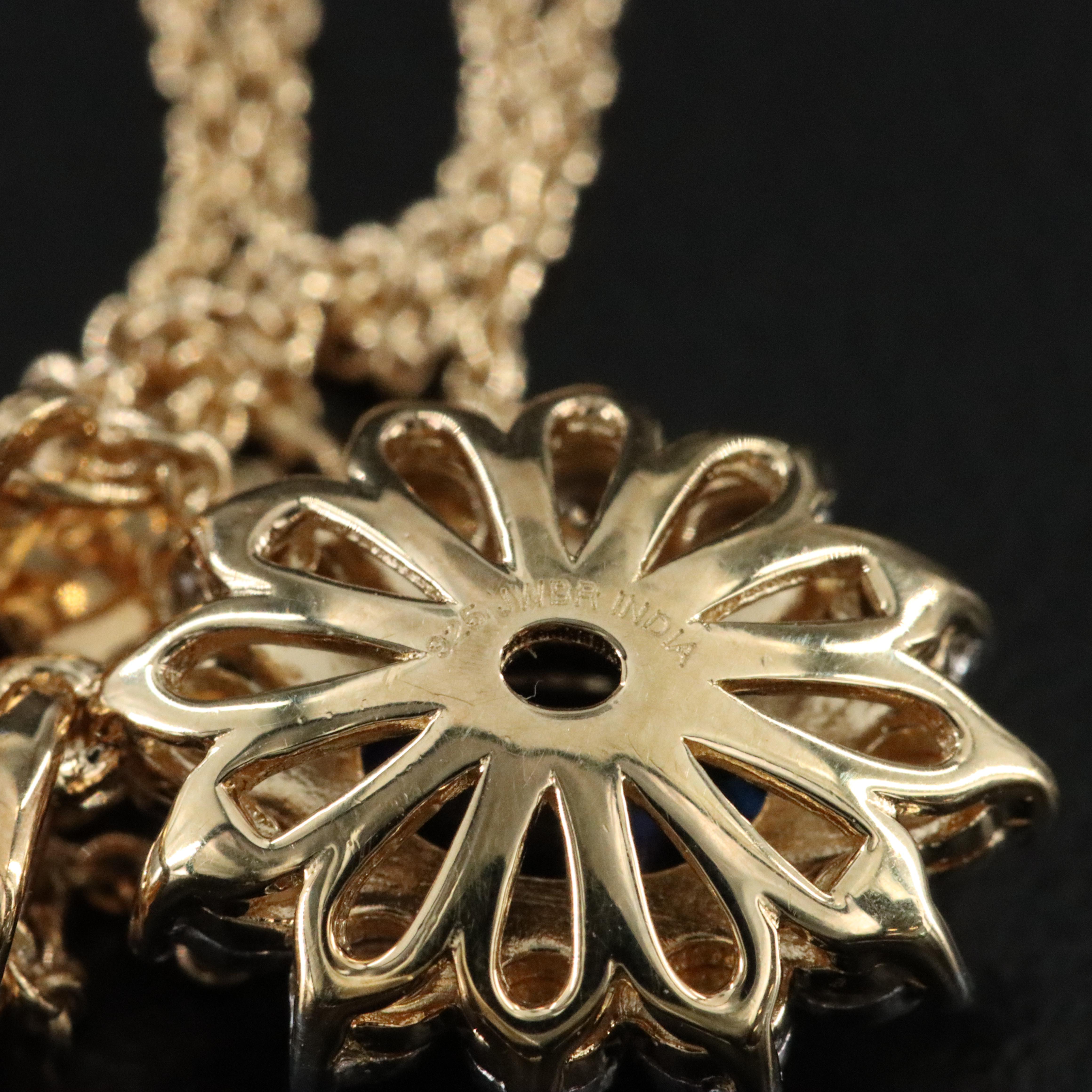 Sterling Sapphire and Diamond Necklace