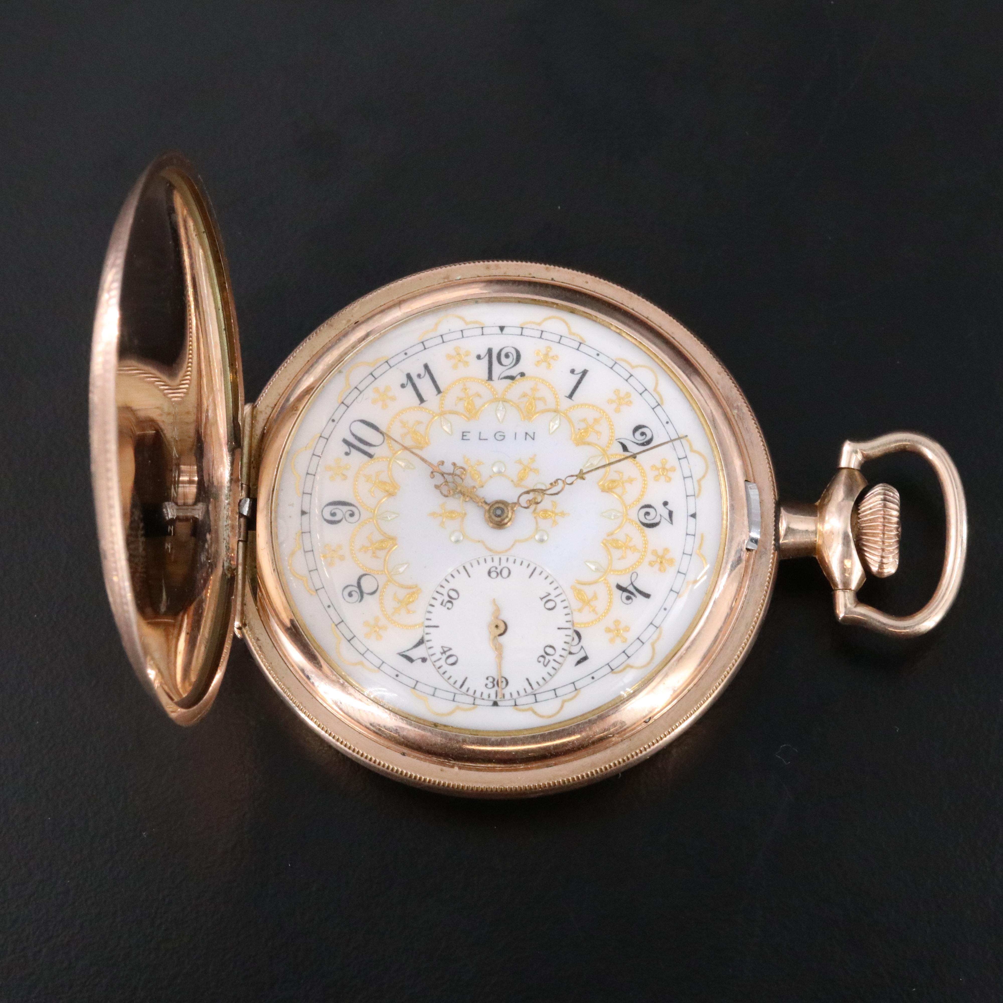 1917 Elgin Gold-Filled Hunting Case Pocket Watch