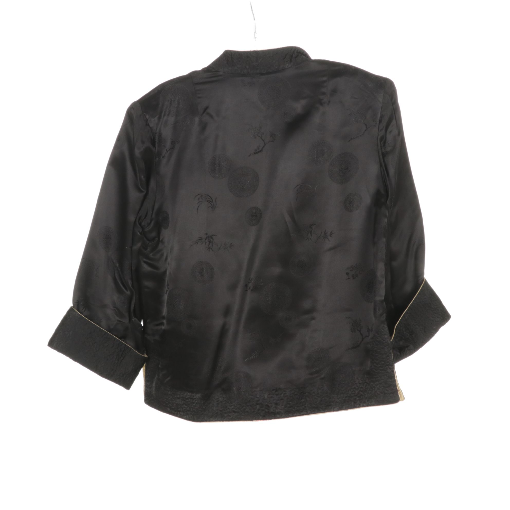 Chinese Reversible Brocade Jacket with Crochet Bucket Bag and Beaded Cardigan