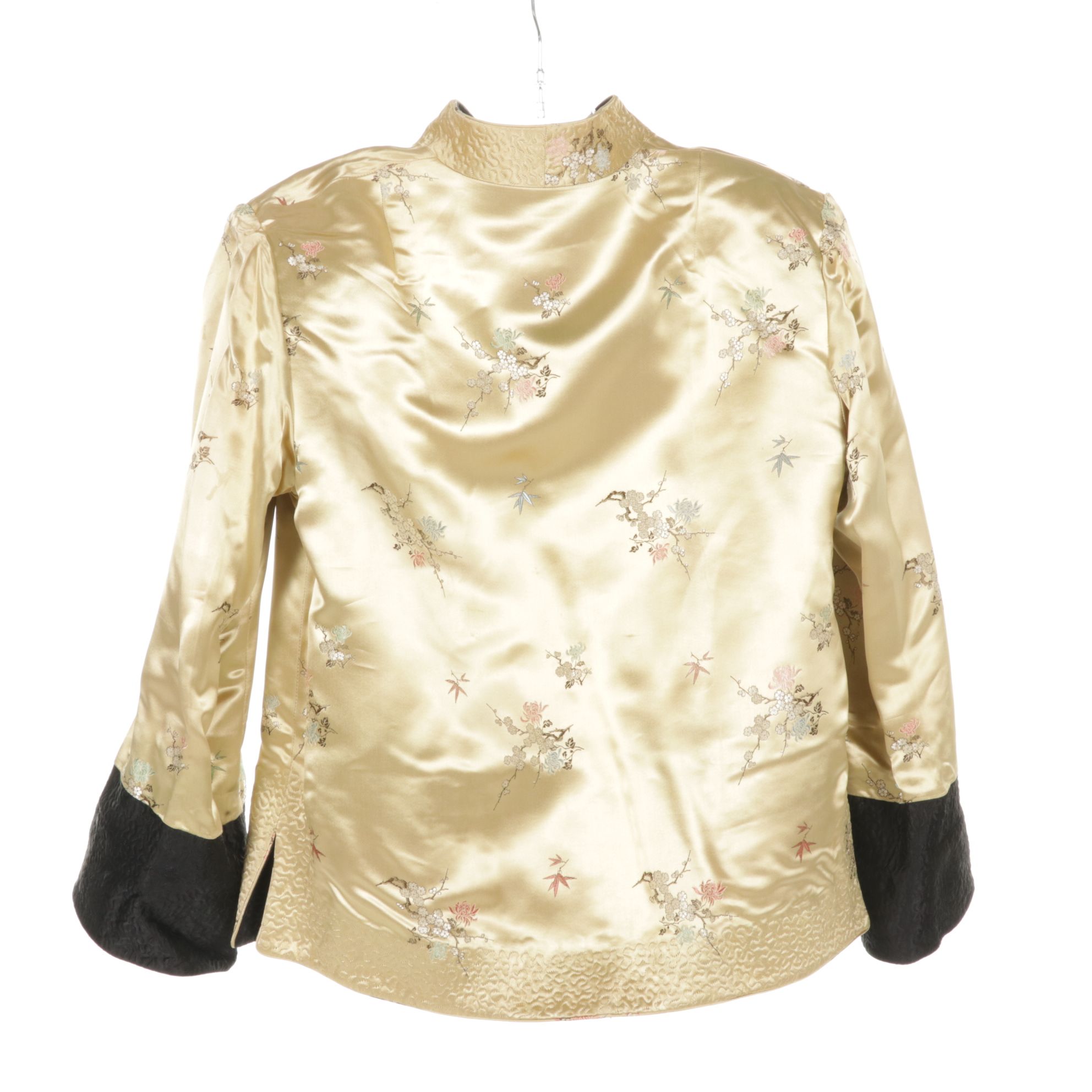 Chinese Reversible Brocade Jacket with Crochet Bucket Bag and Beaded Cardigan