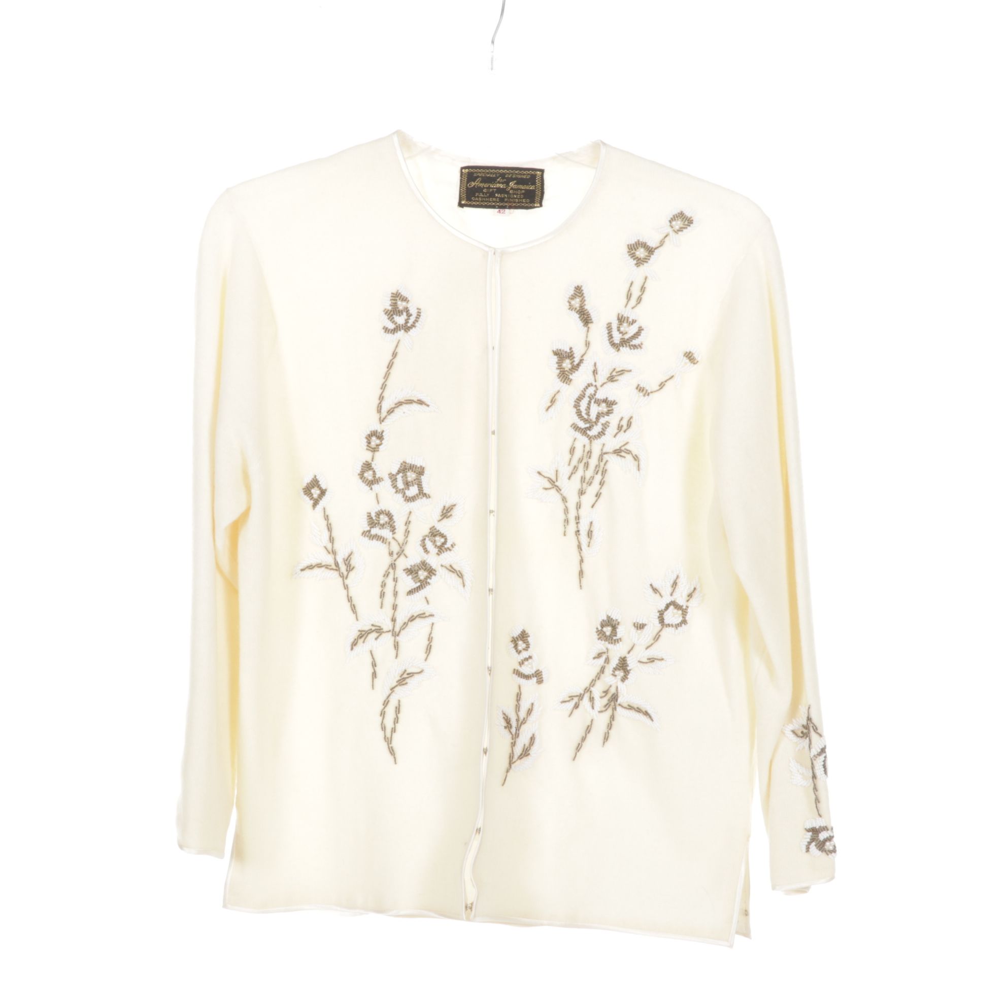 Chinese Reversible Brocade Jacket with Crochet Bucket Bag and Beaded Cardigan