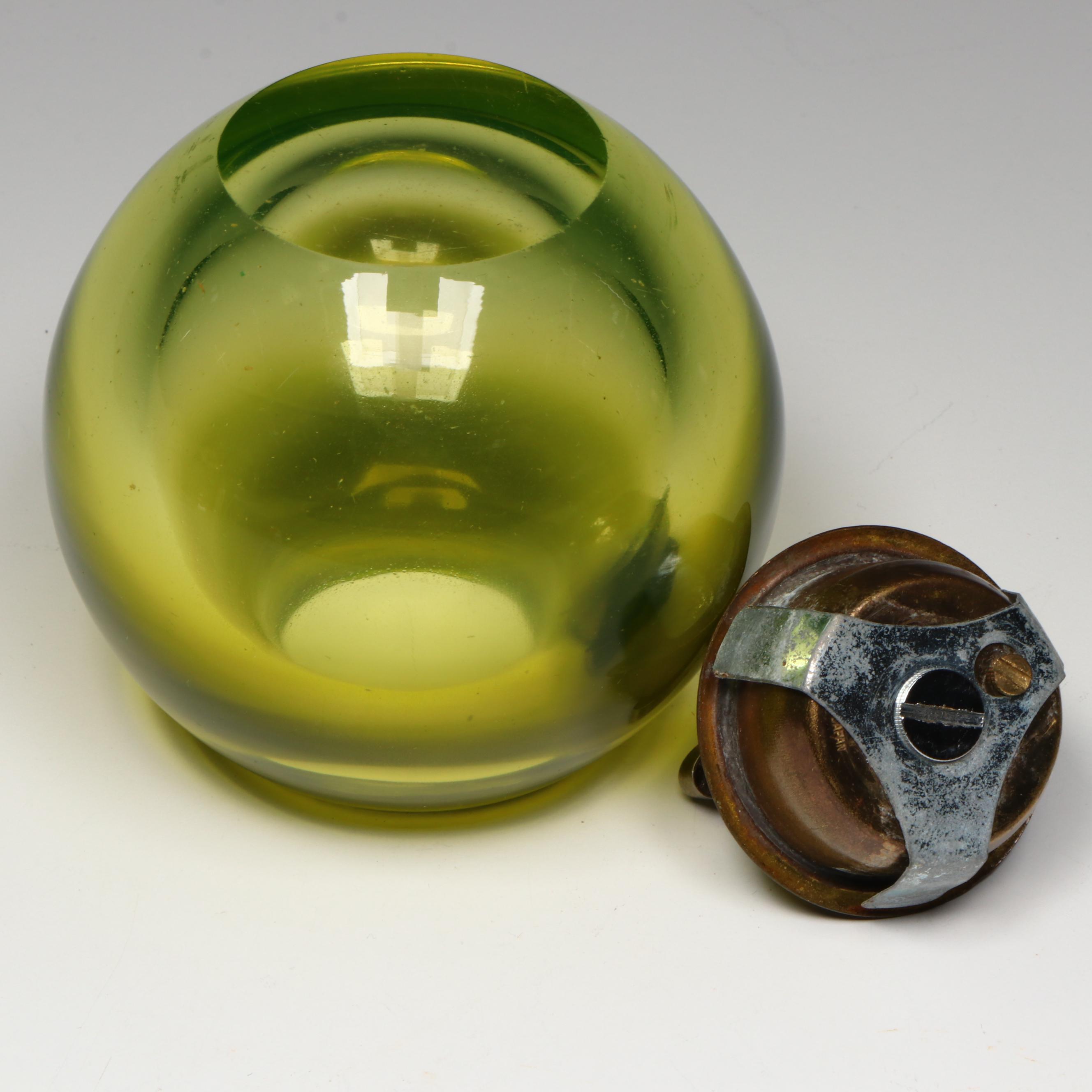 Etched Glass Ashtray and Table Lighter