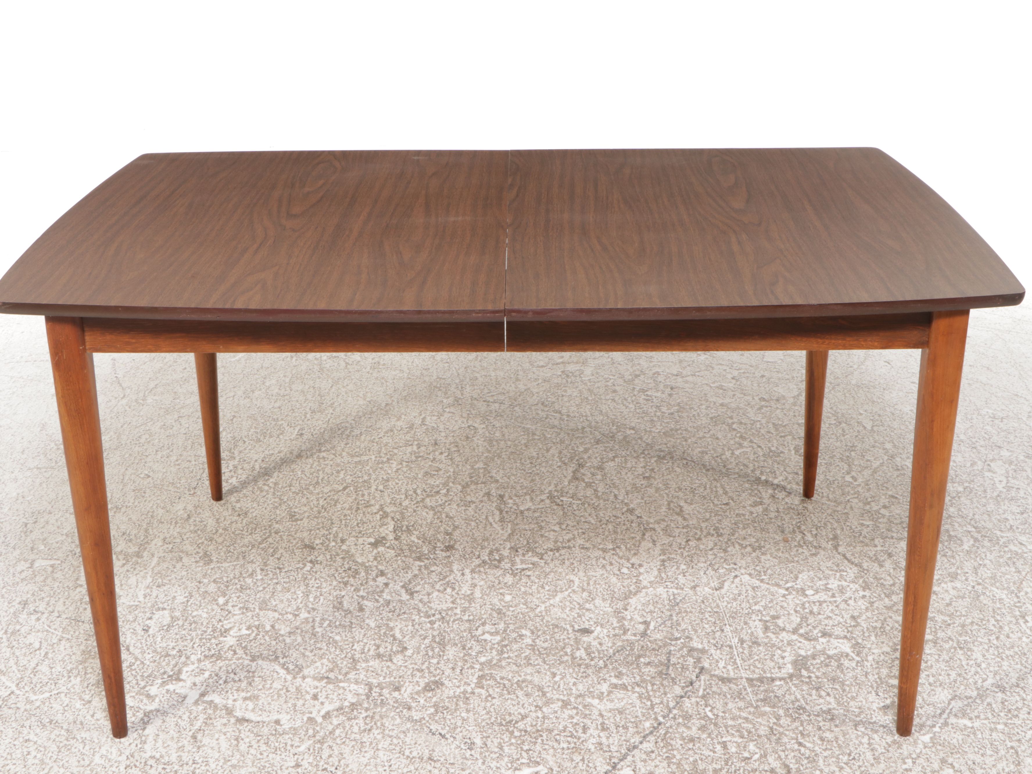 Mid Century Modern Dining Table with Dillingham "Espirit" Walnut Dining Chairs