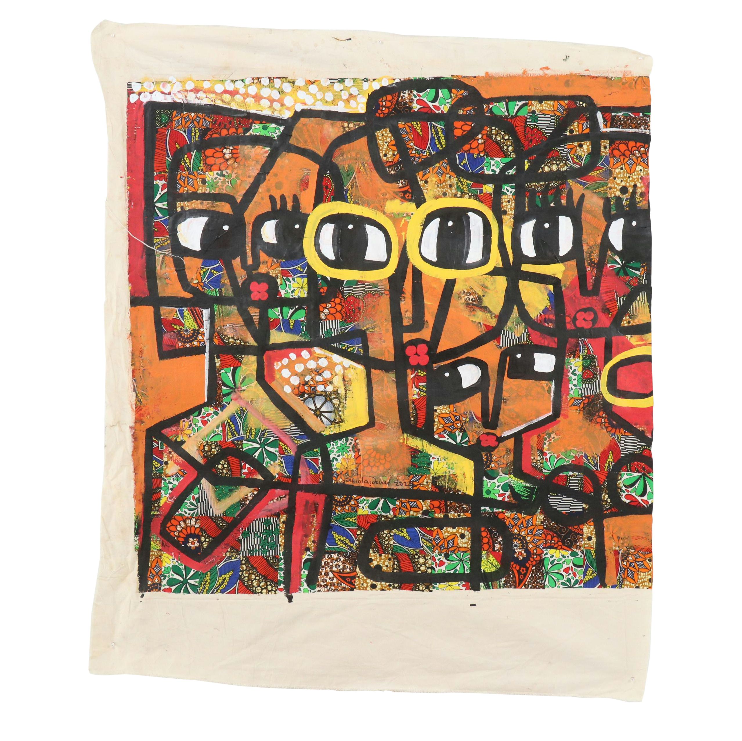 Abiola Idowu Stylized Collage Portrait "Beautiful Community I," 2024