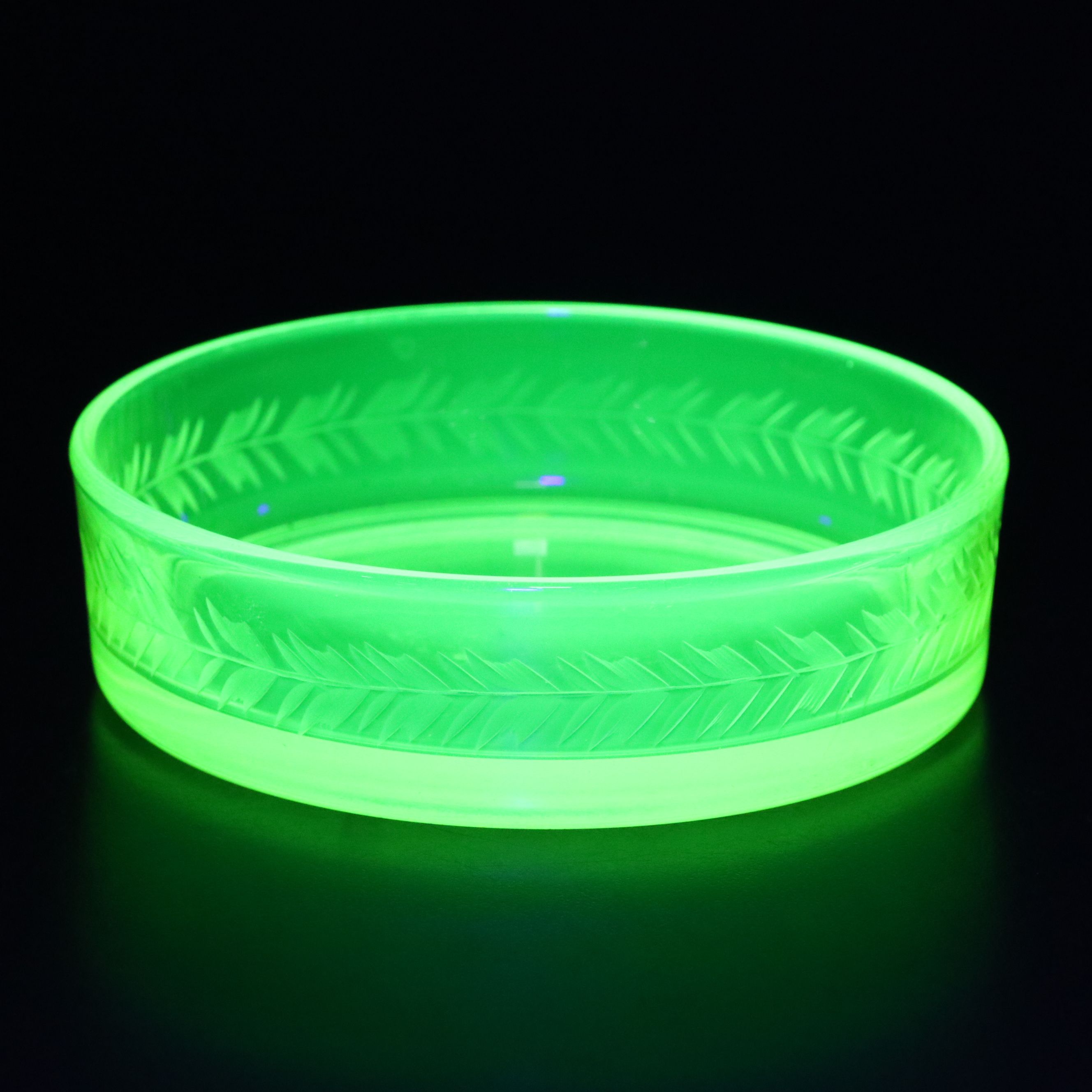 Etched Glass Ashtray and Table Lighter