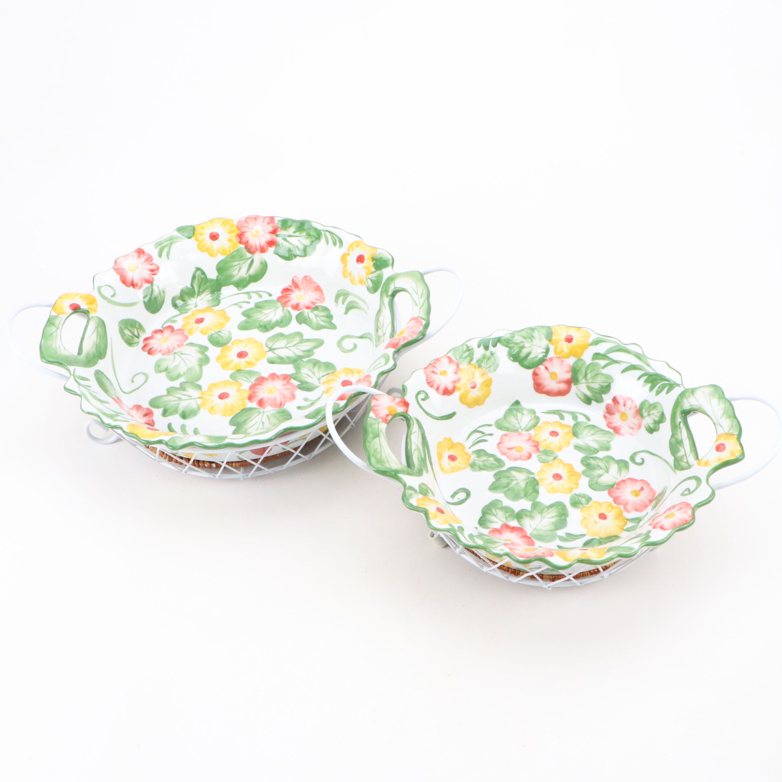 Temp-tations "Old World" and "Floral Embroidery" Ceramic Serveware