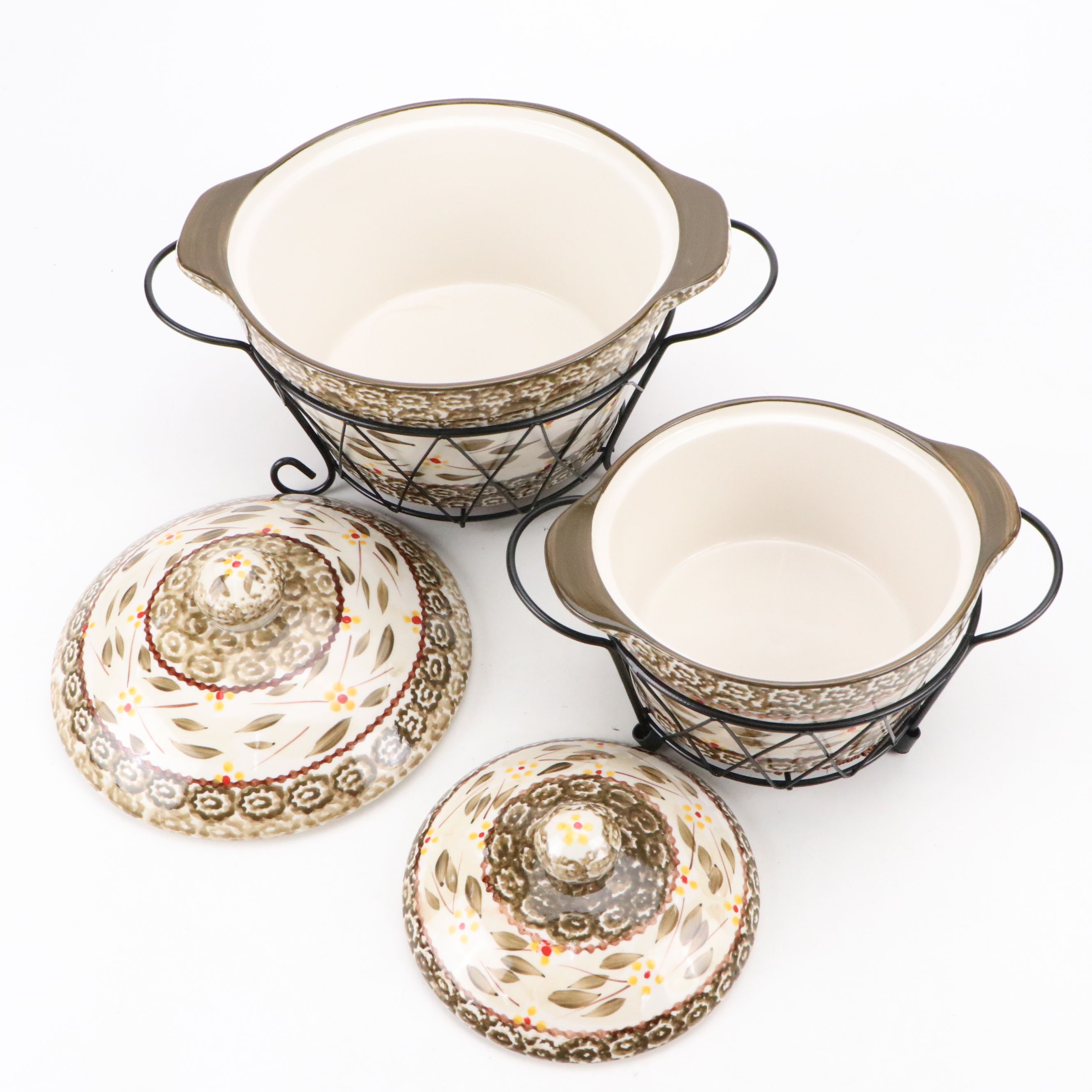 Temp-tations "Old World" and "Floral Embroidery" Ceramic Serveware