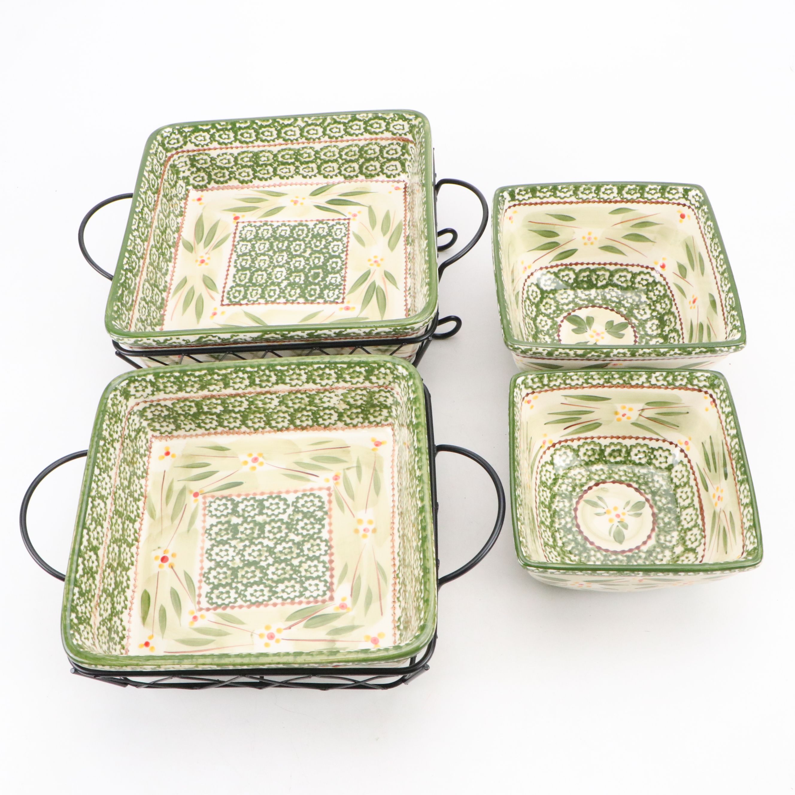 Temp-tations "Old World" and "Floral Embroidery" Ceramic Serveware