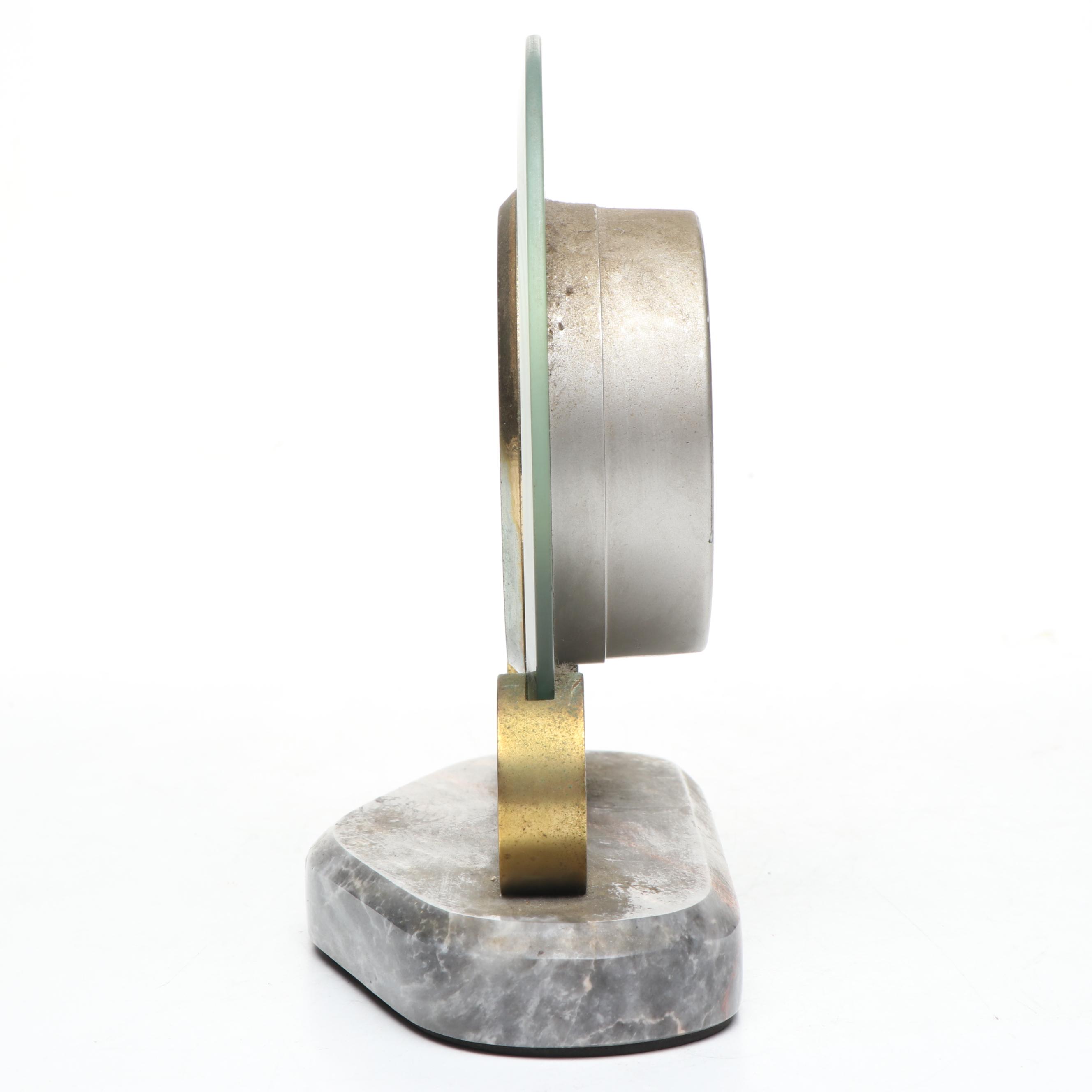 Bulova Mirrored Desk Clock on Marble Base