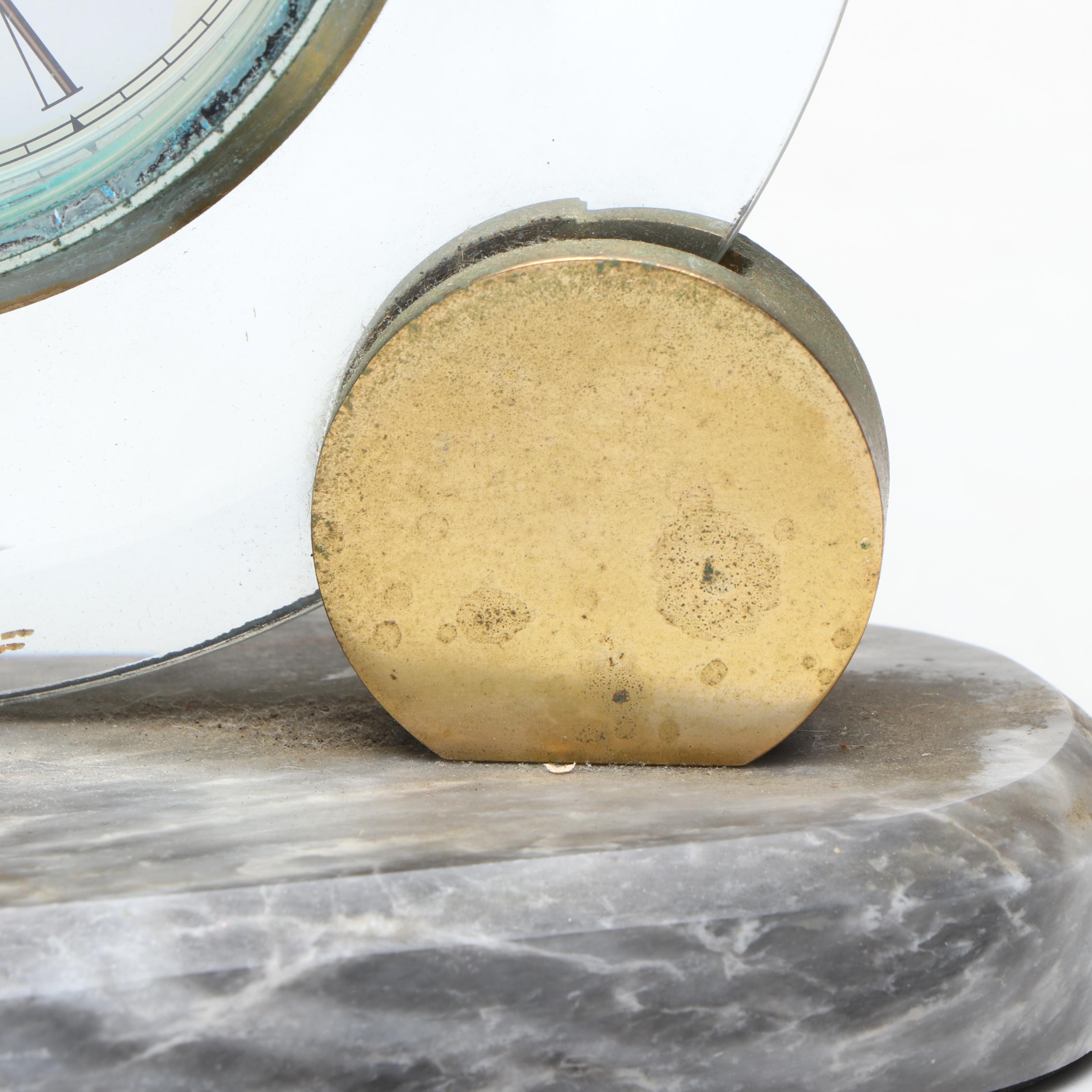 Bulova Mirrored Desk Clock on Marble Base