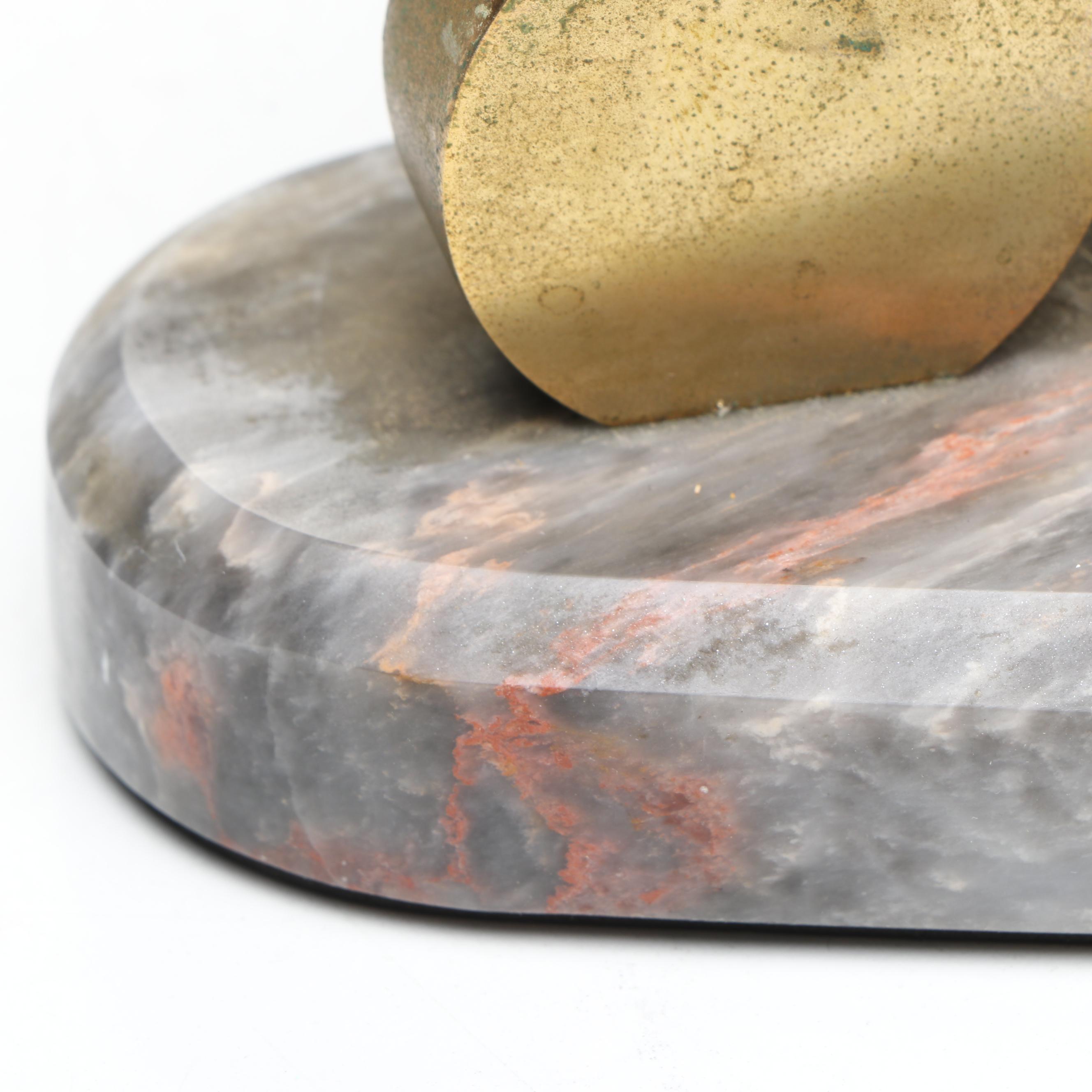 Bulova Mirrored Desk Clock on Marble Base