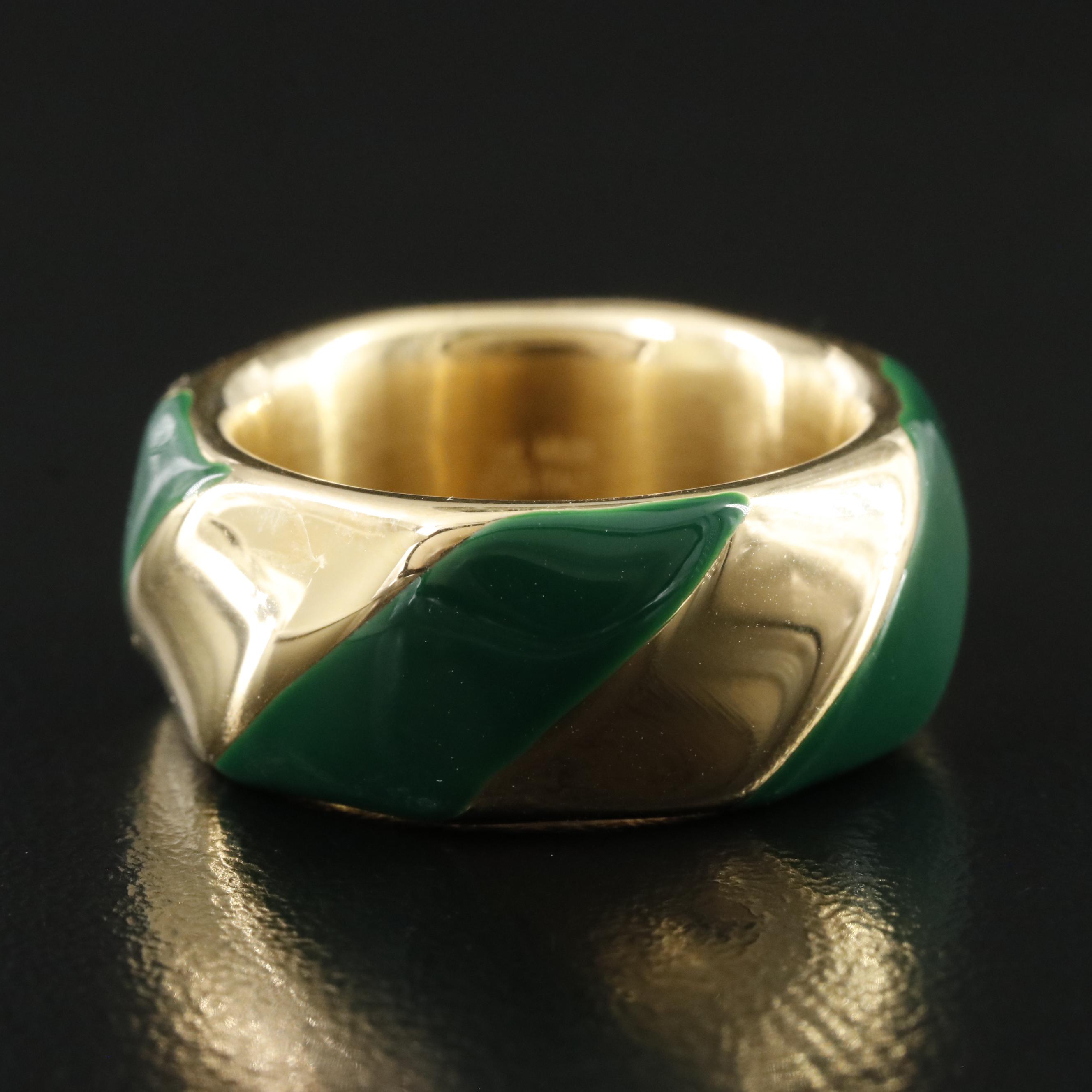 14K Milor Electroformed Band with Enamel Accents