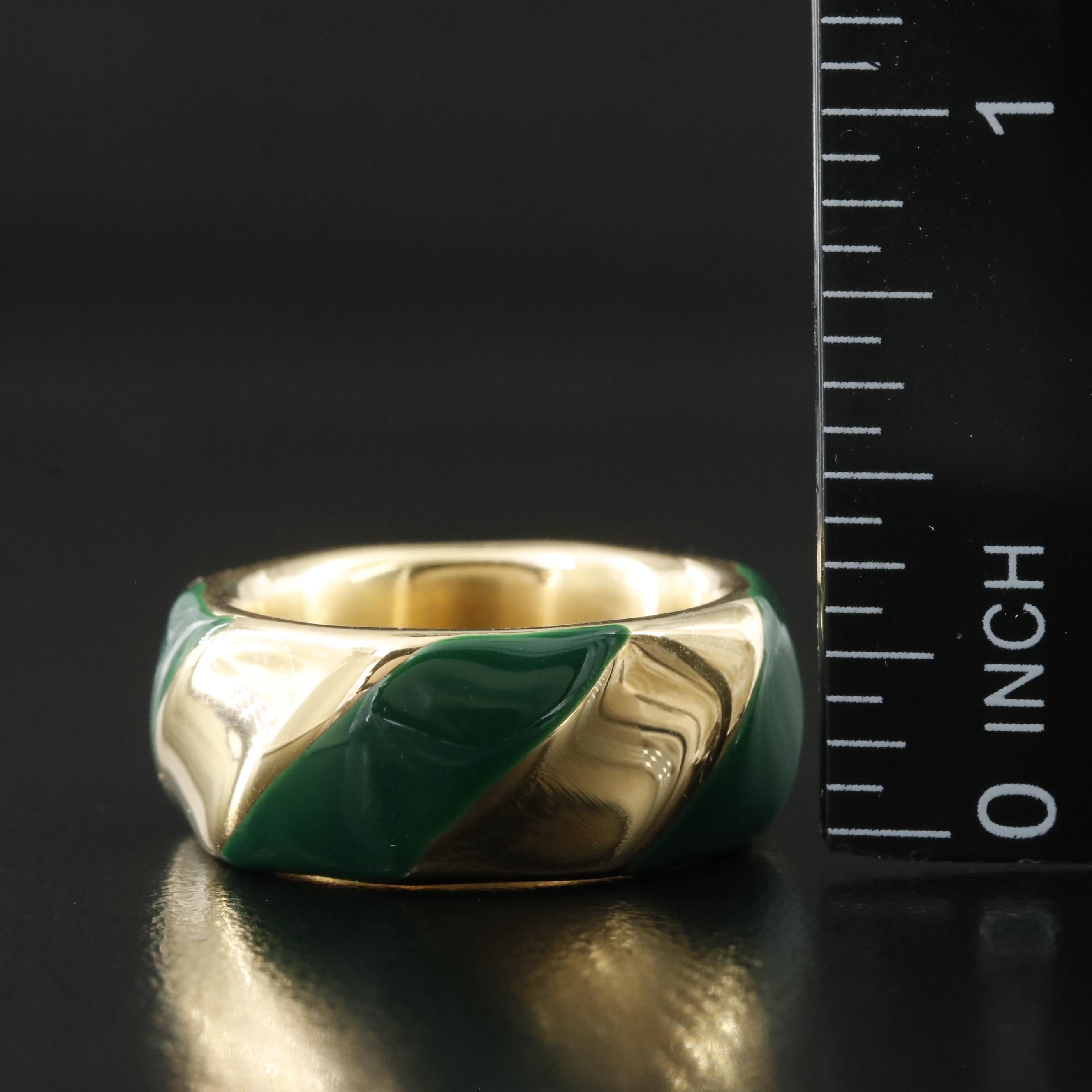 14K Milor Electroformed Band with Enamel Accents
