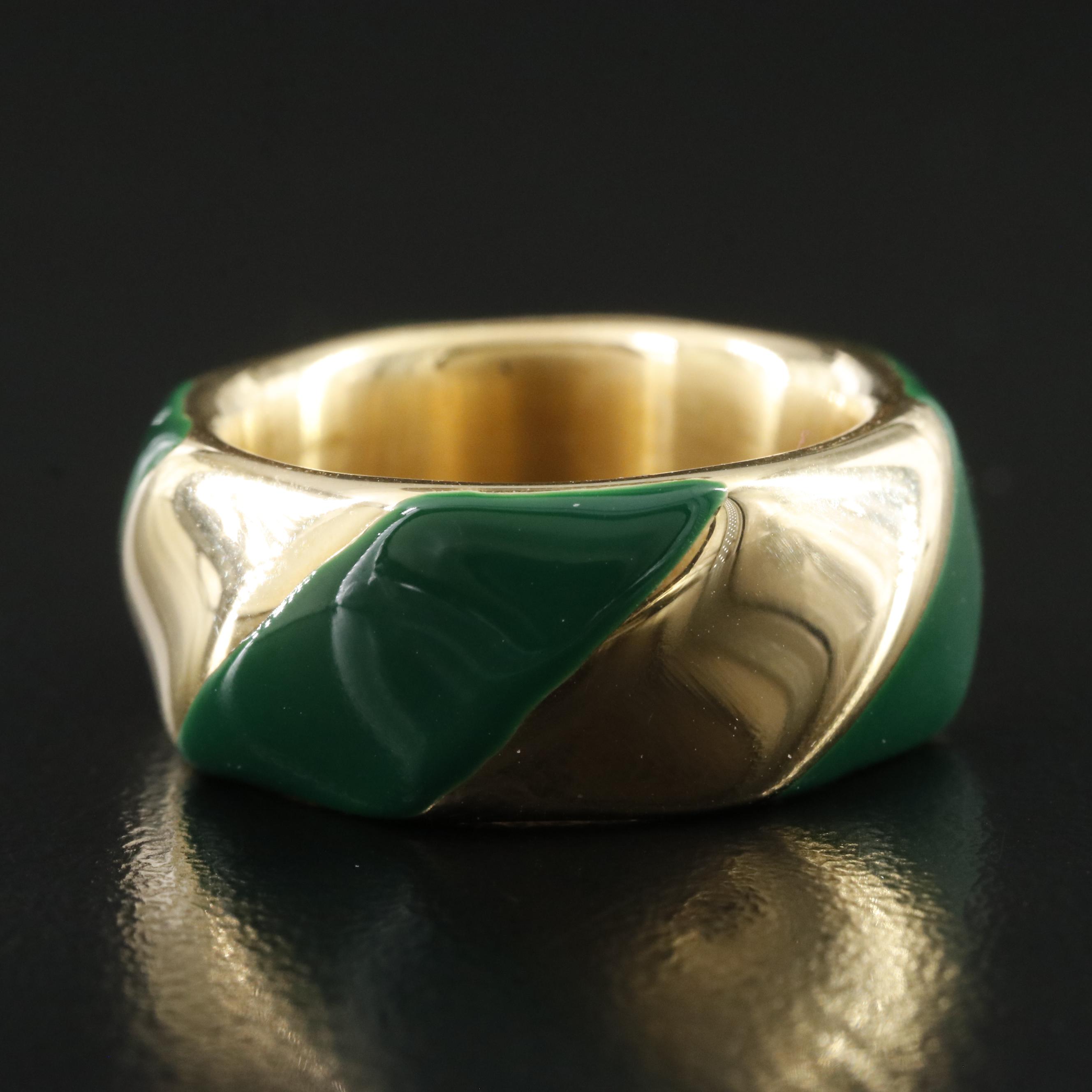 14K Milor Electroformed Band with Enamel Accents