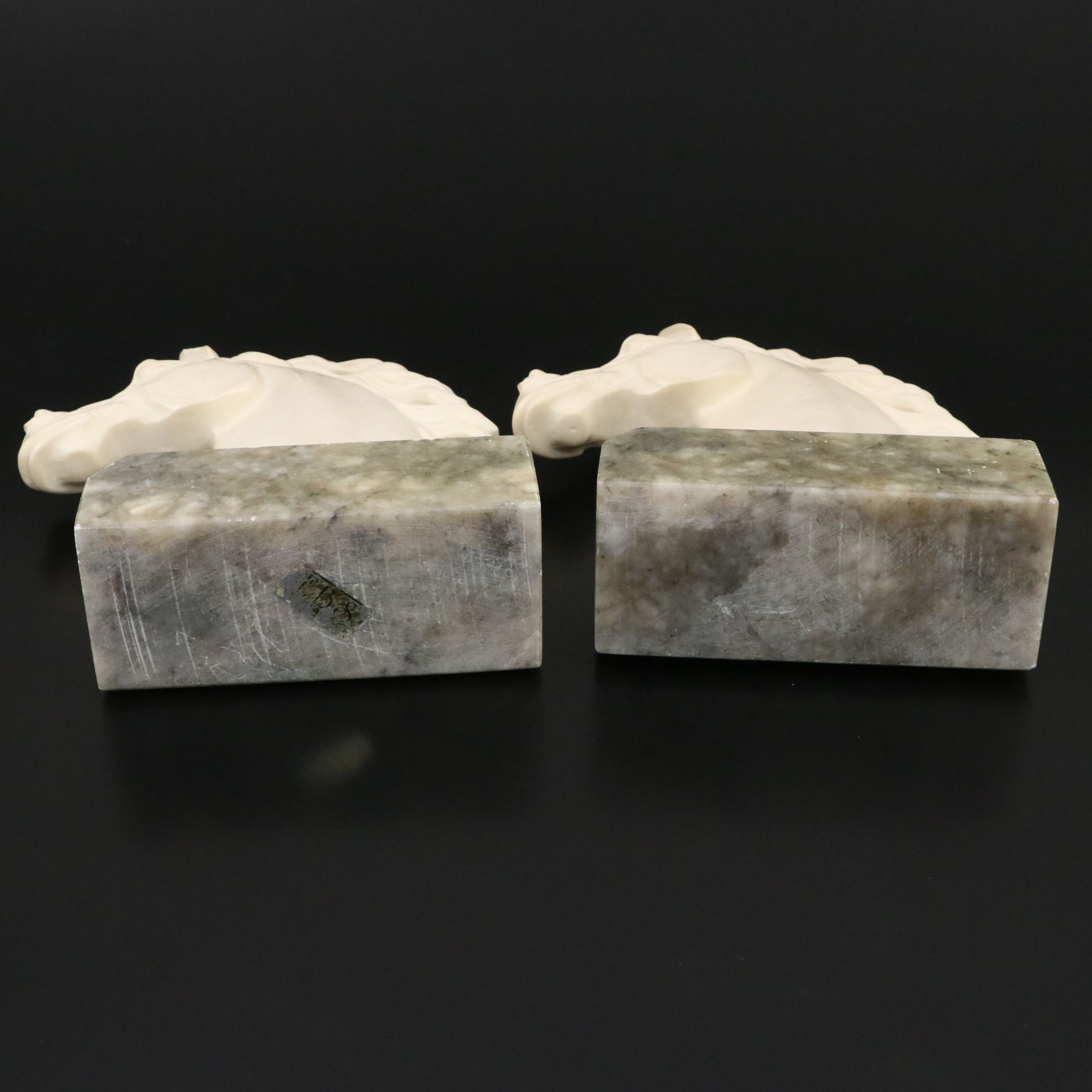 EBS Horse Head Resin on Marble Base Bookends