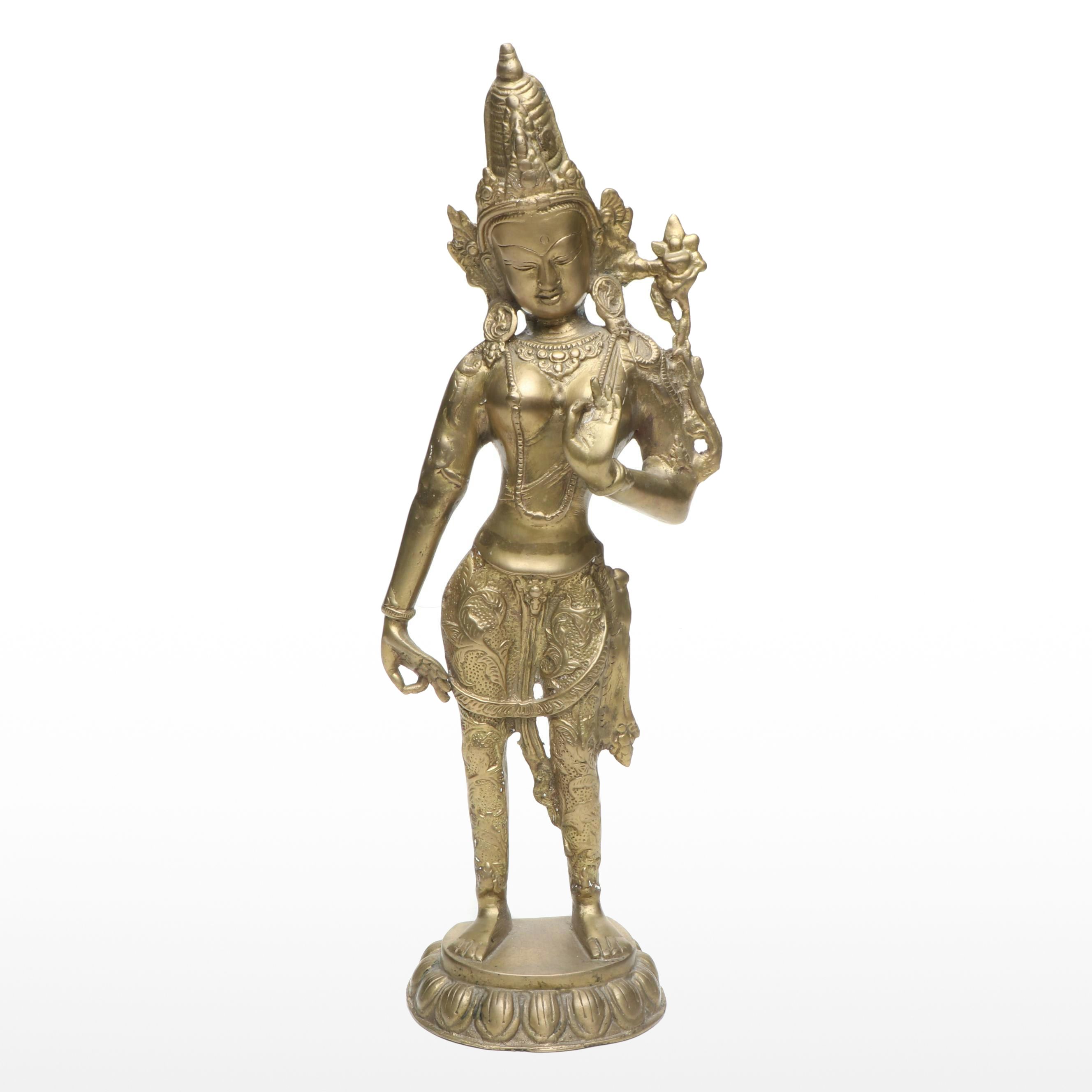 Tibetan Buddhist Deity Tara Brass Figure