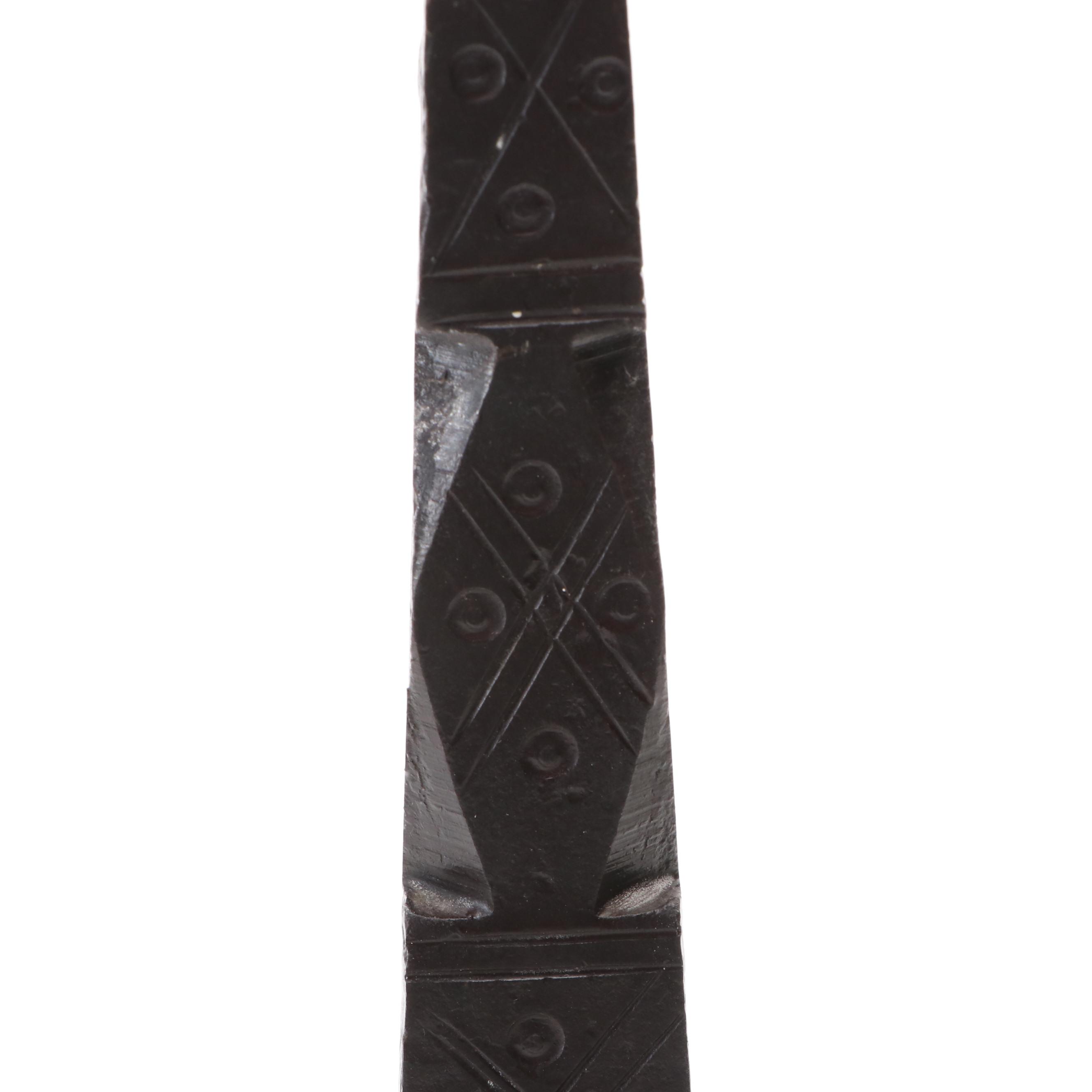 French Gothic Style Bronzed Metal Candle Pillars