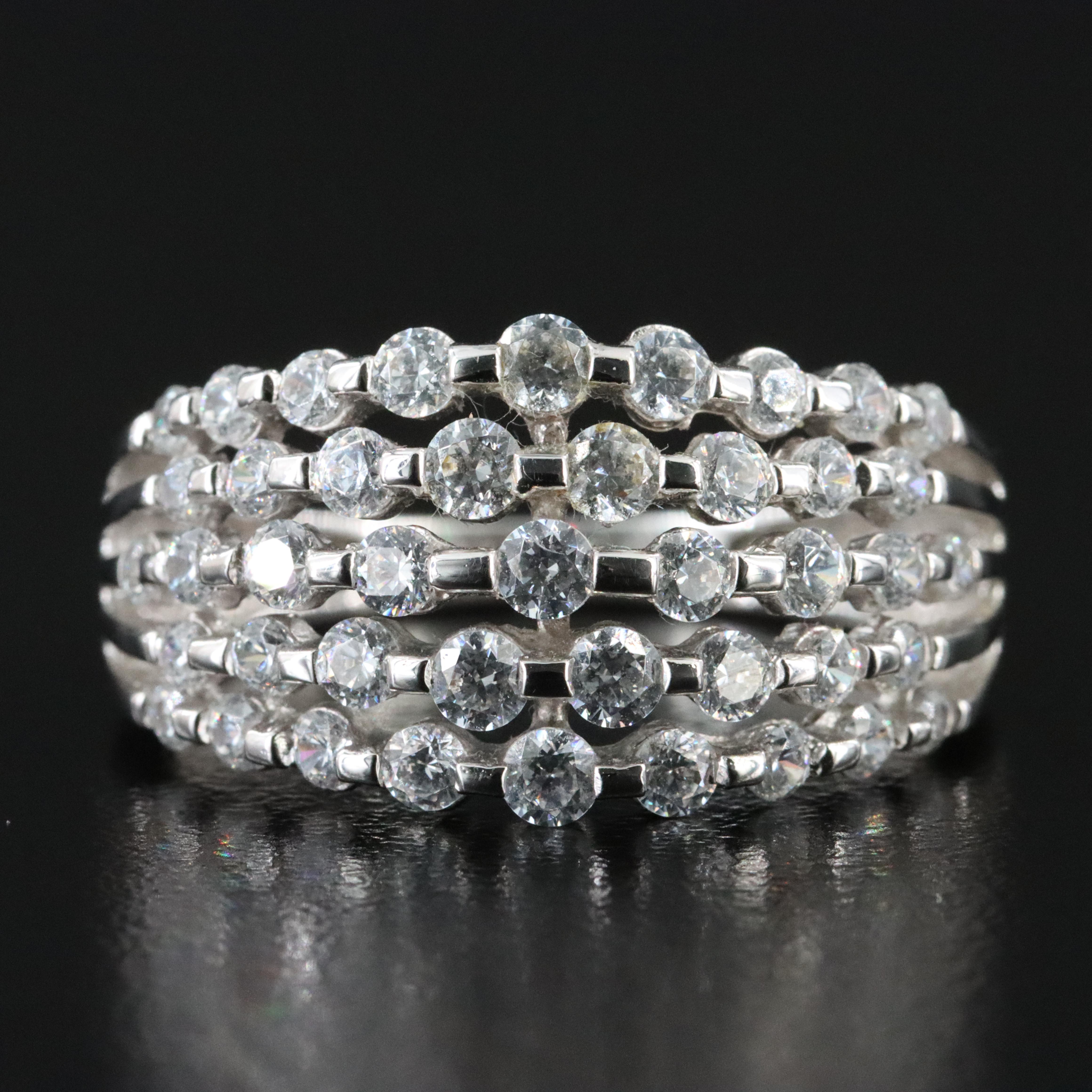 10K CZ Layered Ring