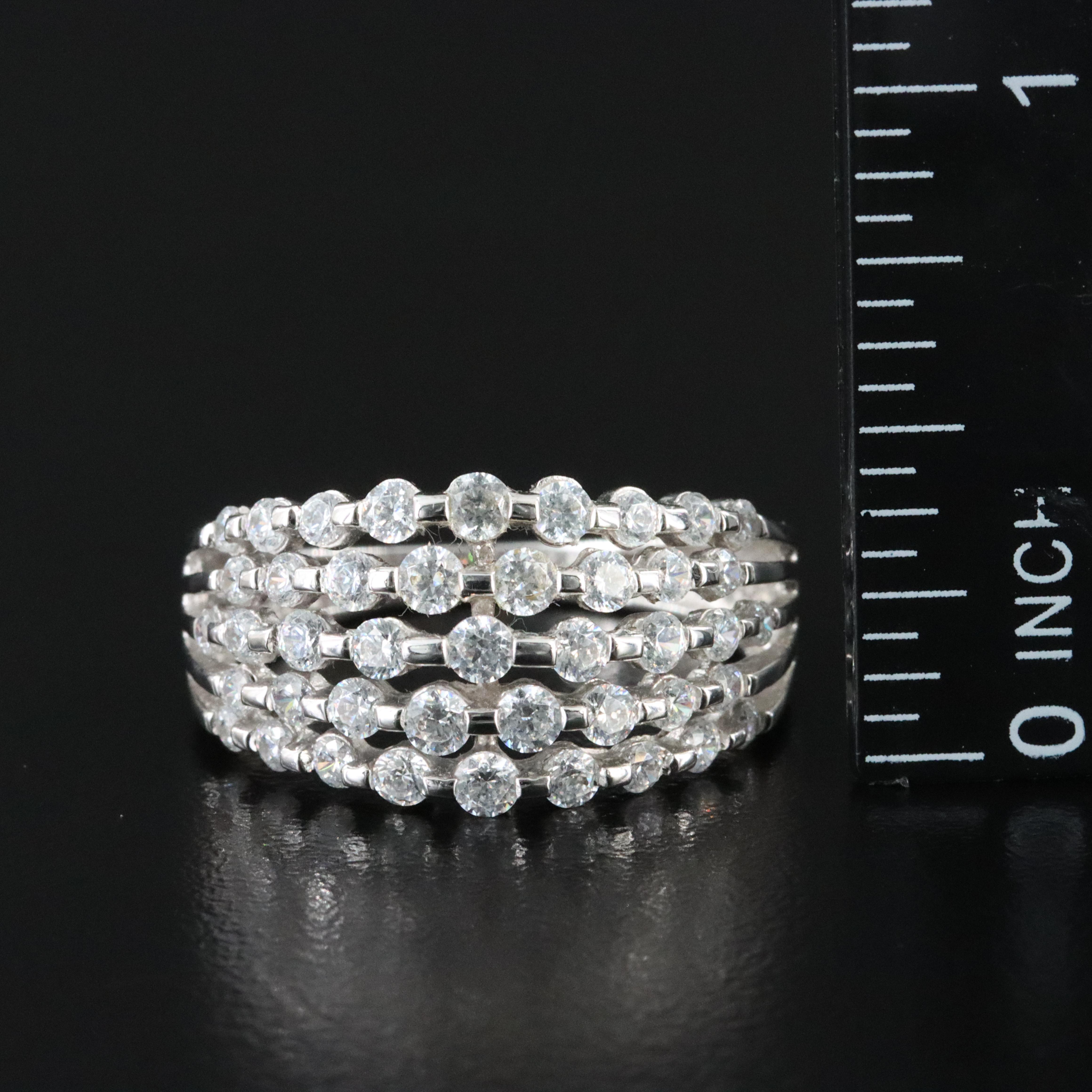 10K CZ Layered Ring