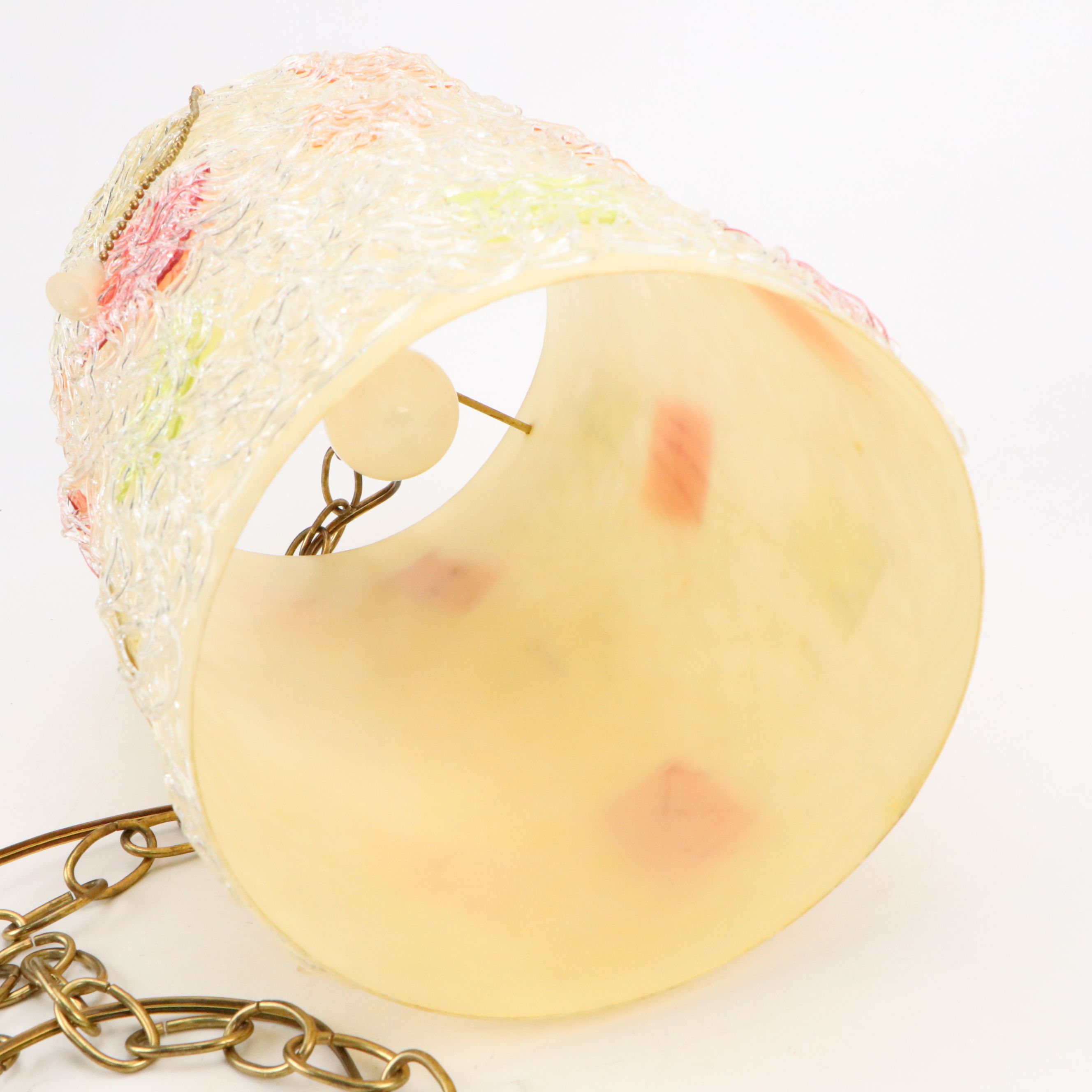 Mid Century Modern Acrylic Spaghetti Cylindrical Pendant Swag Light, Mid-20th C