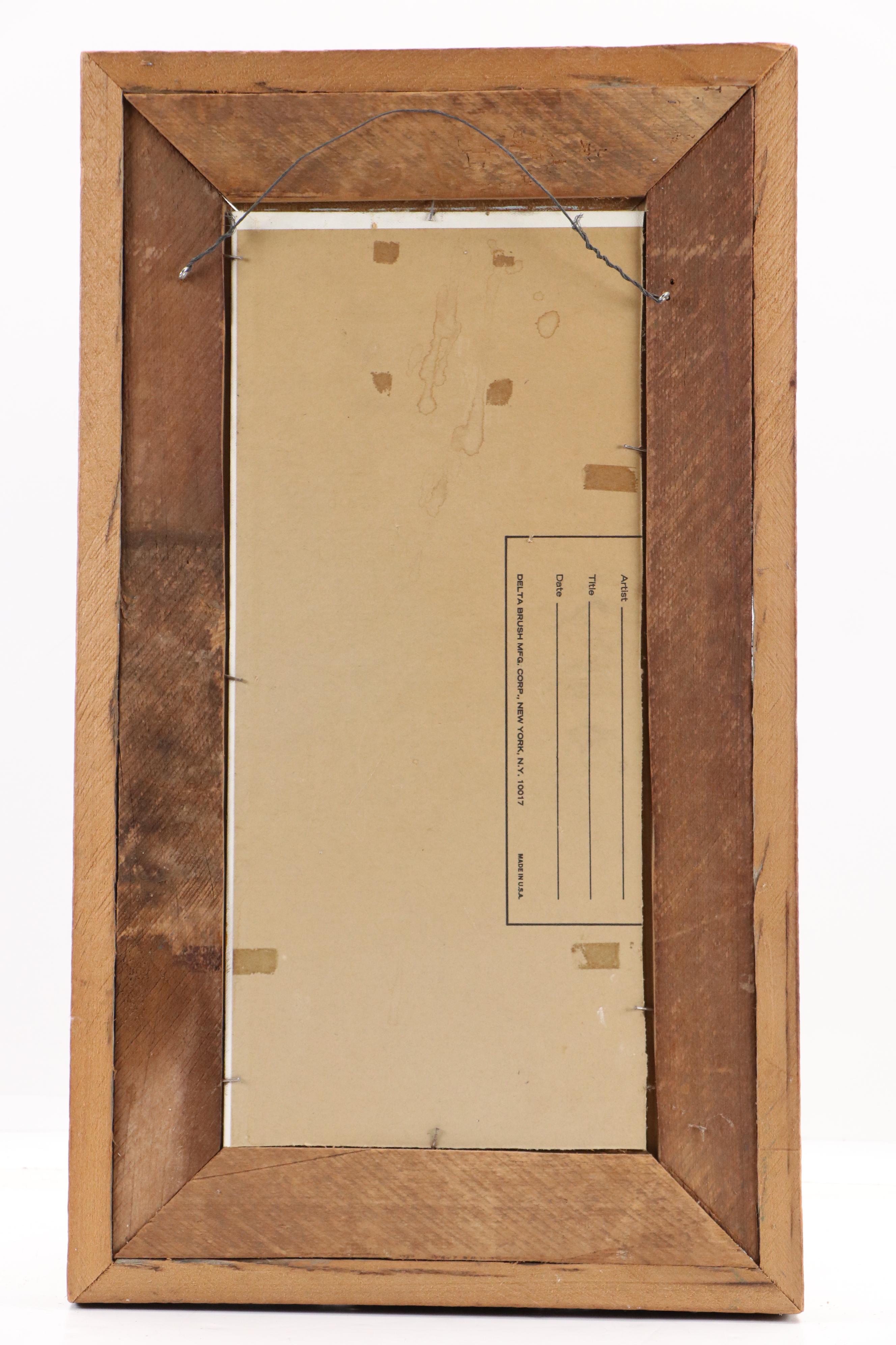 Impasto Wooded Landscape Oil Painting with Hay Bales, Late 20th/21st Century