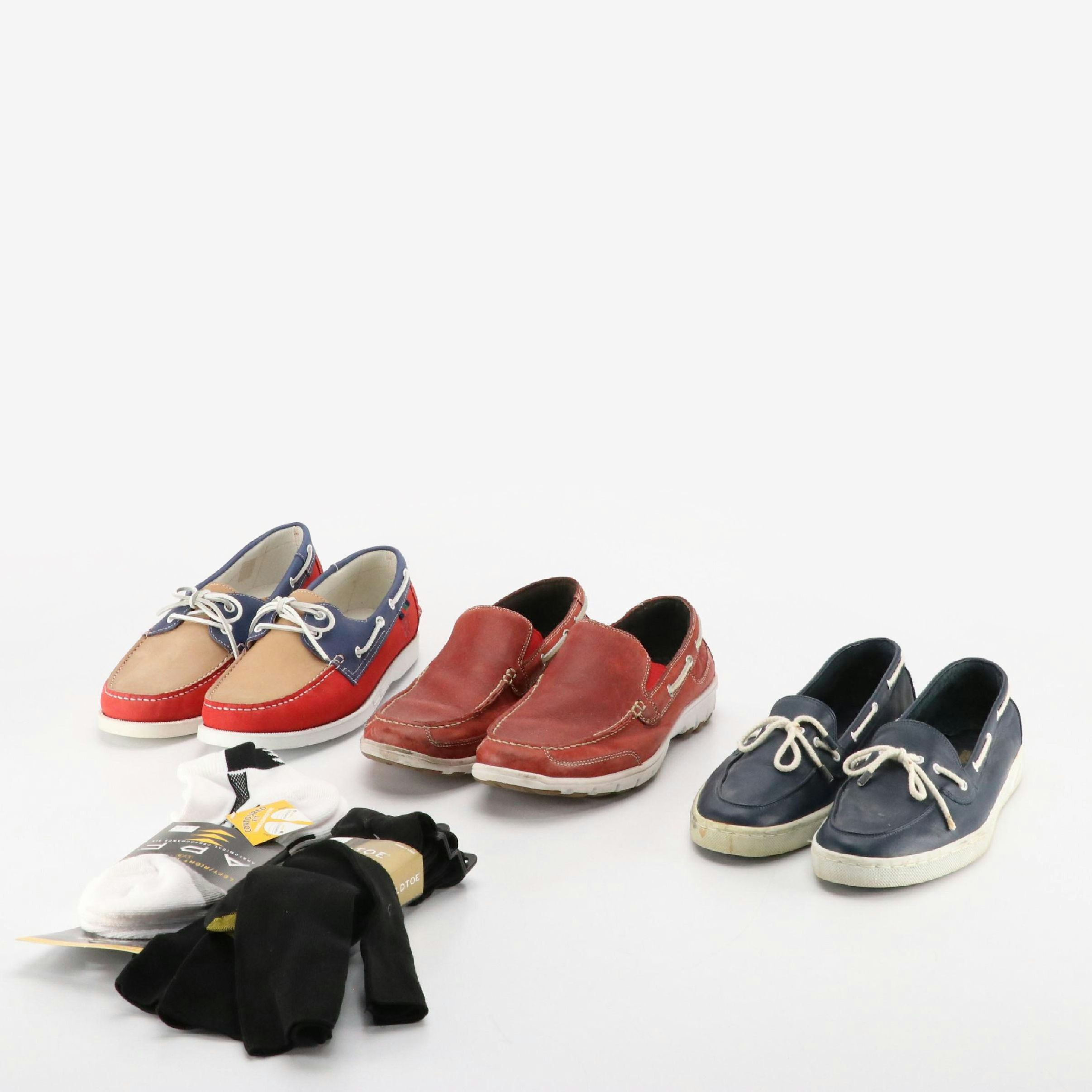 Men's Leyva, Sperry, and Cole Haan Boat Shoes with Other Dress and Sport Socks