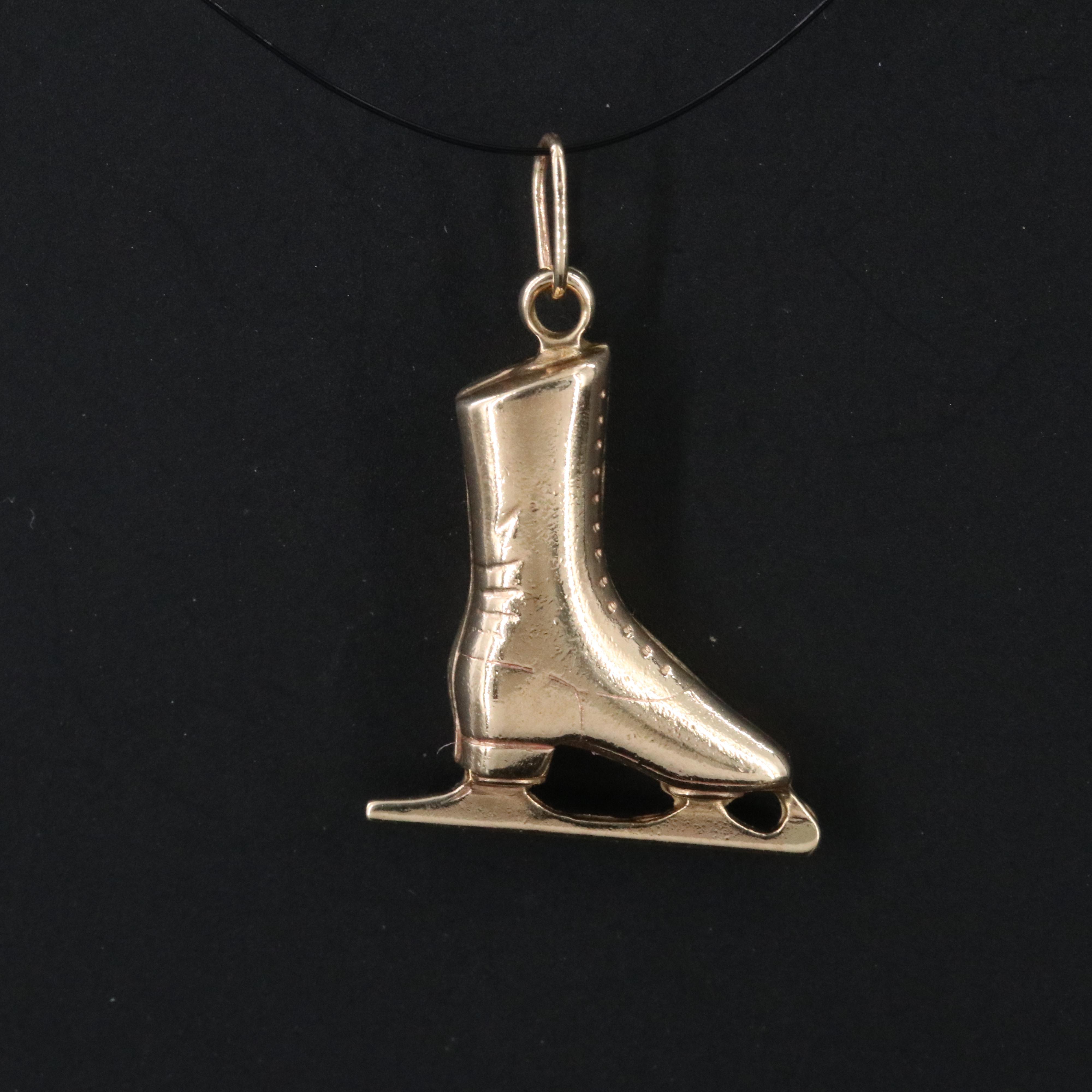 14K Ice Skate Charm