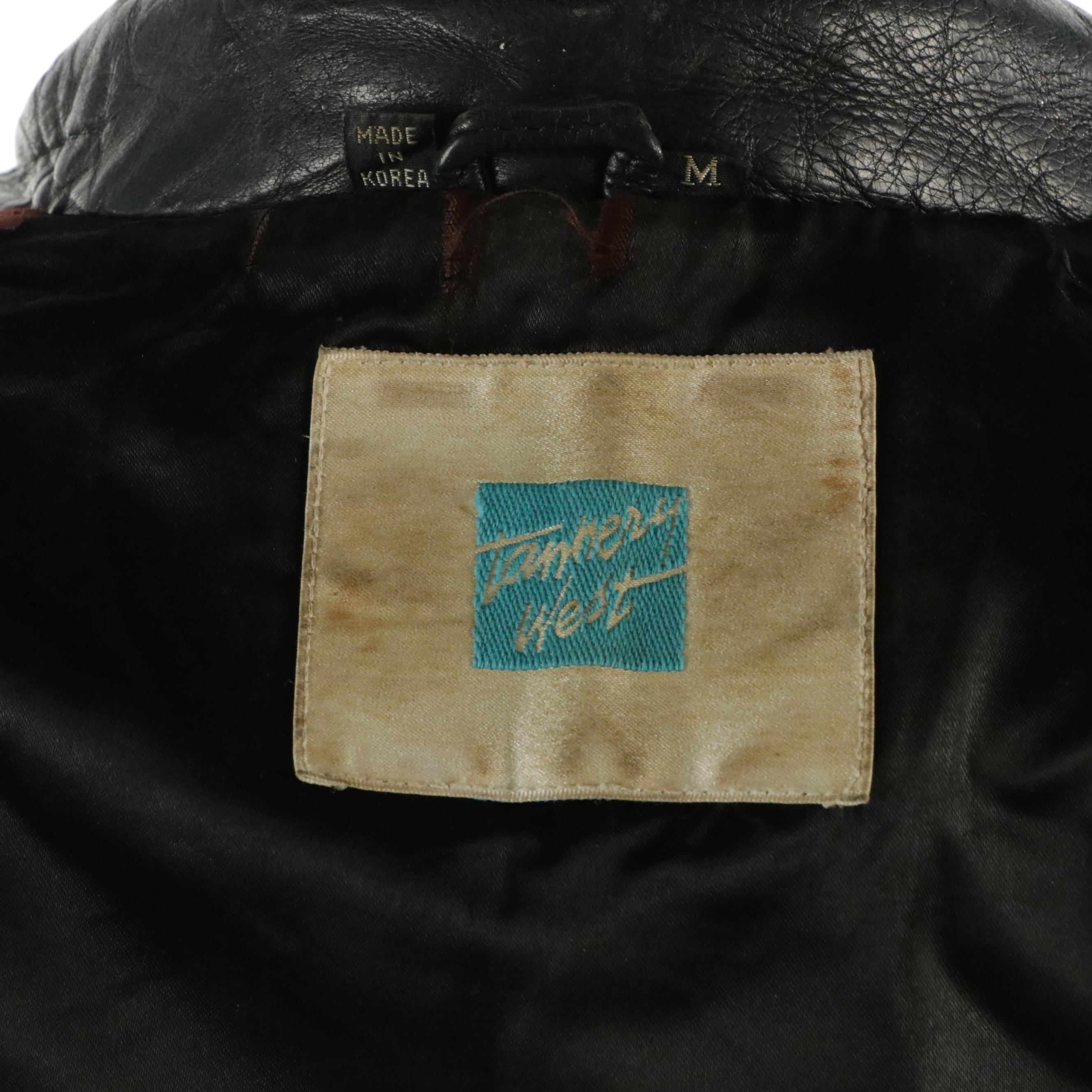 Tannery West Black Leather Single-Button Cropped Jacket