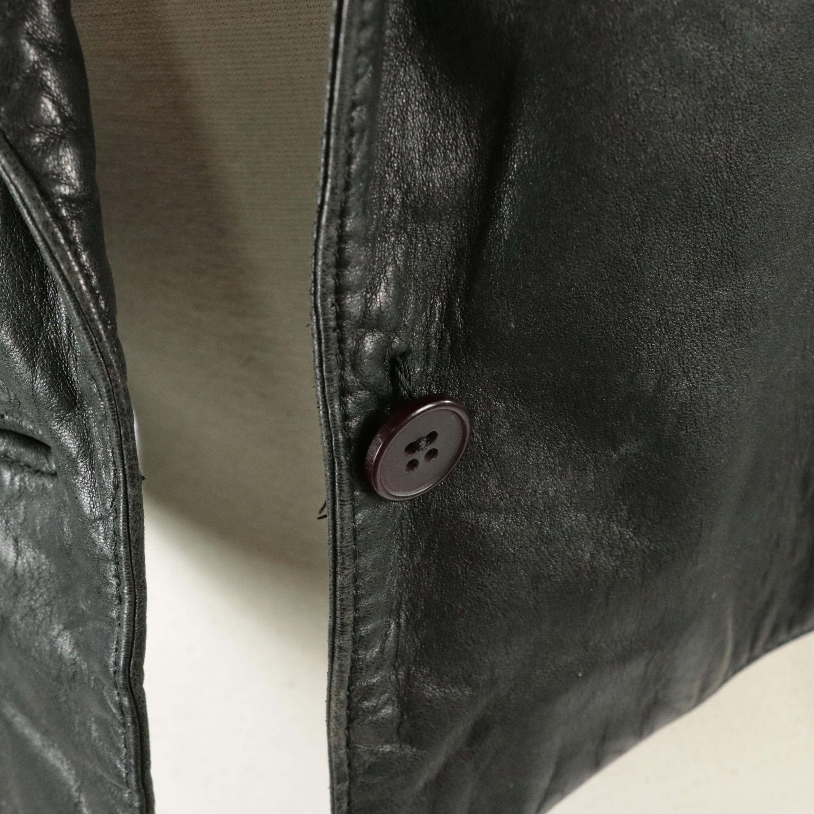 Tannery West Black Leather Single-Button Cropped Jacket