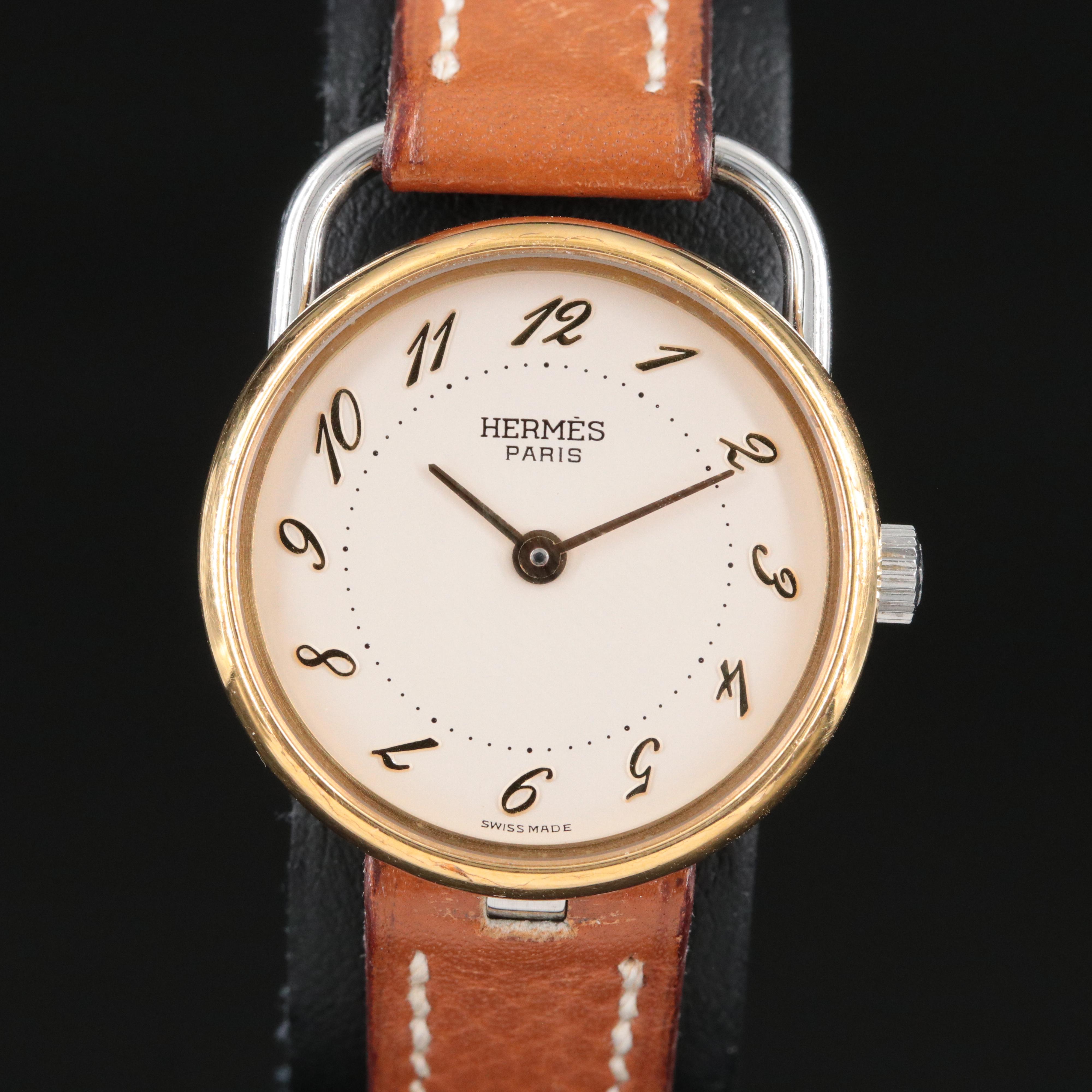 Hermès Arceau Gold-Plated Steel Watch