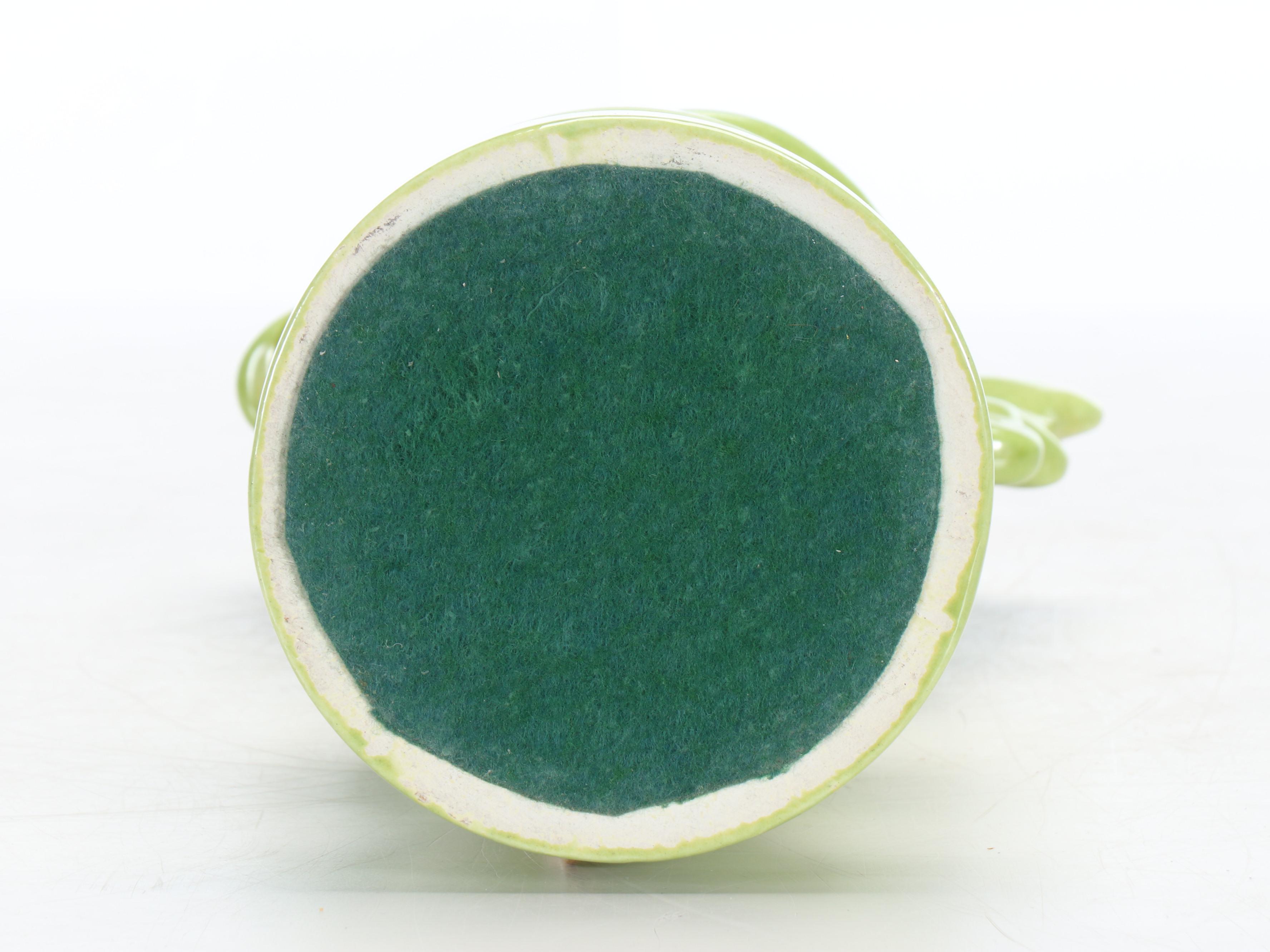 Mid Century Modern Stallion Head Chartreuse Ceramic Table Lamp, Vintage