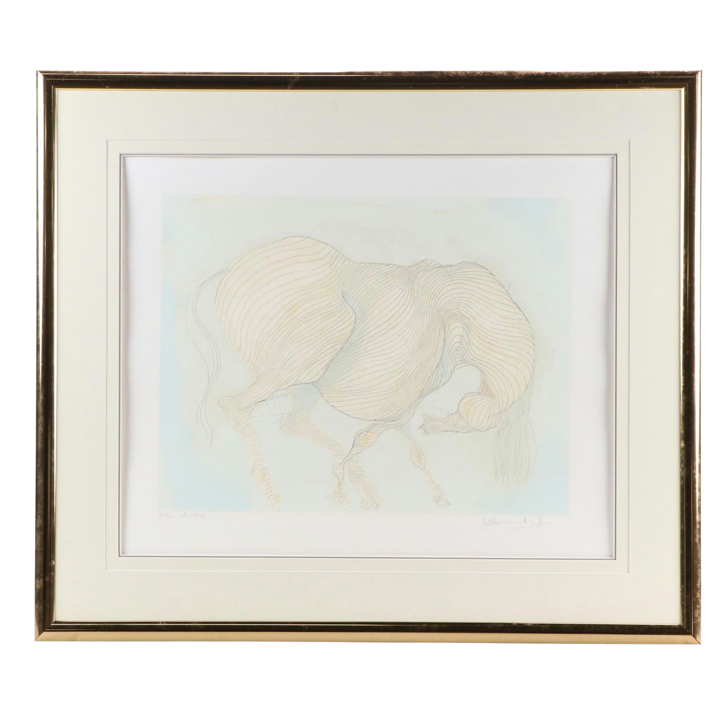 Guillaume Azoulay Serigraph "Blue Horse"
