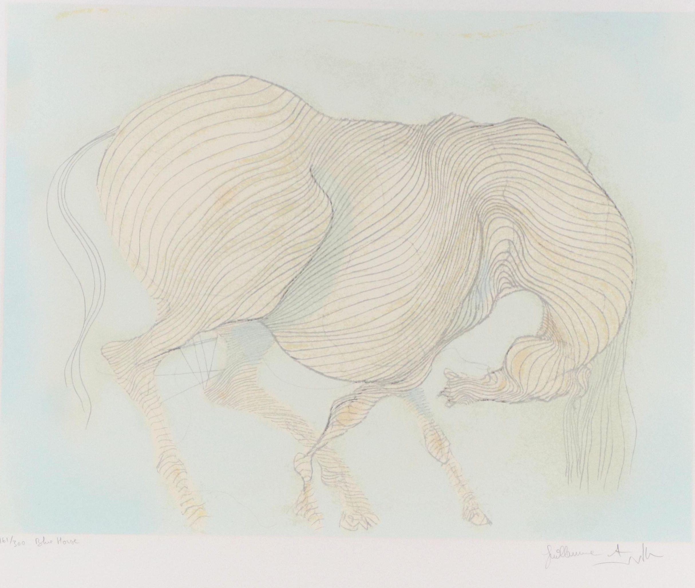 Guillaume Azoulay Serigraph "Blue Horse"