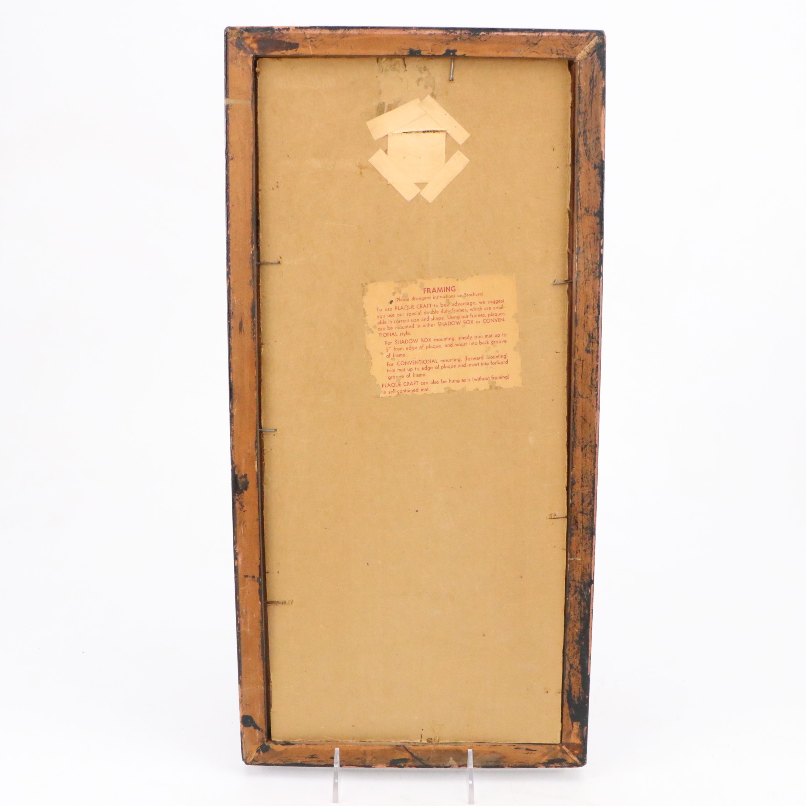 Plaque Craft Hand-Painted Relief, Mid-20th Century