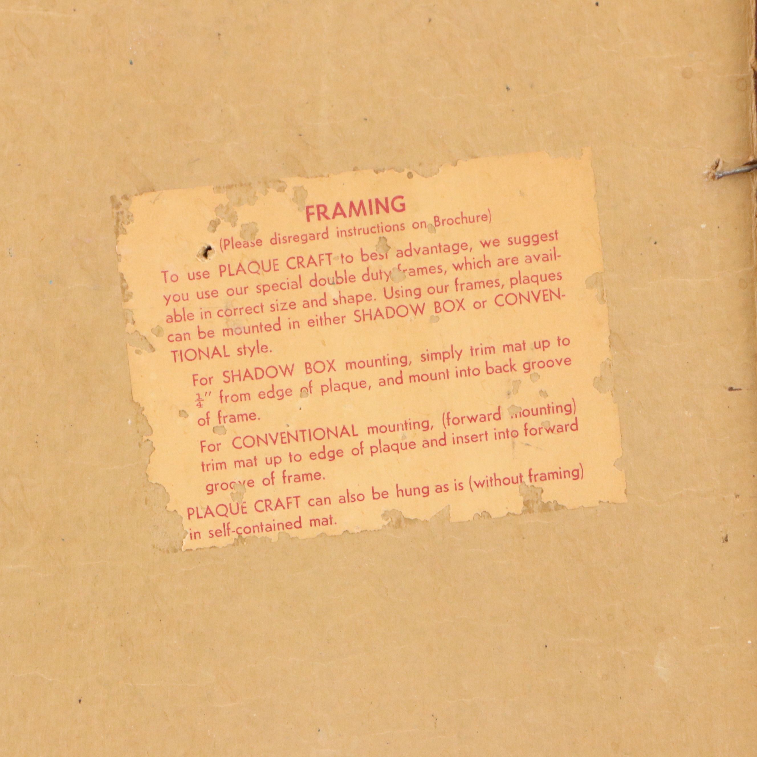 Plaque Craft Hand-Painted Relief, Mid-20th Century