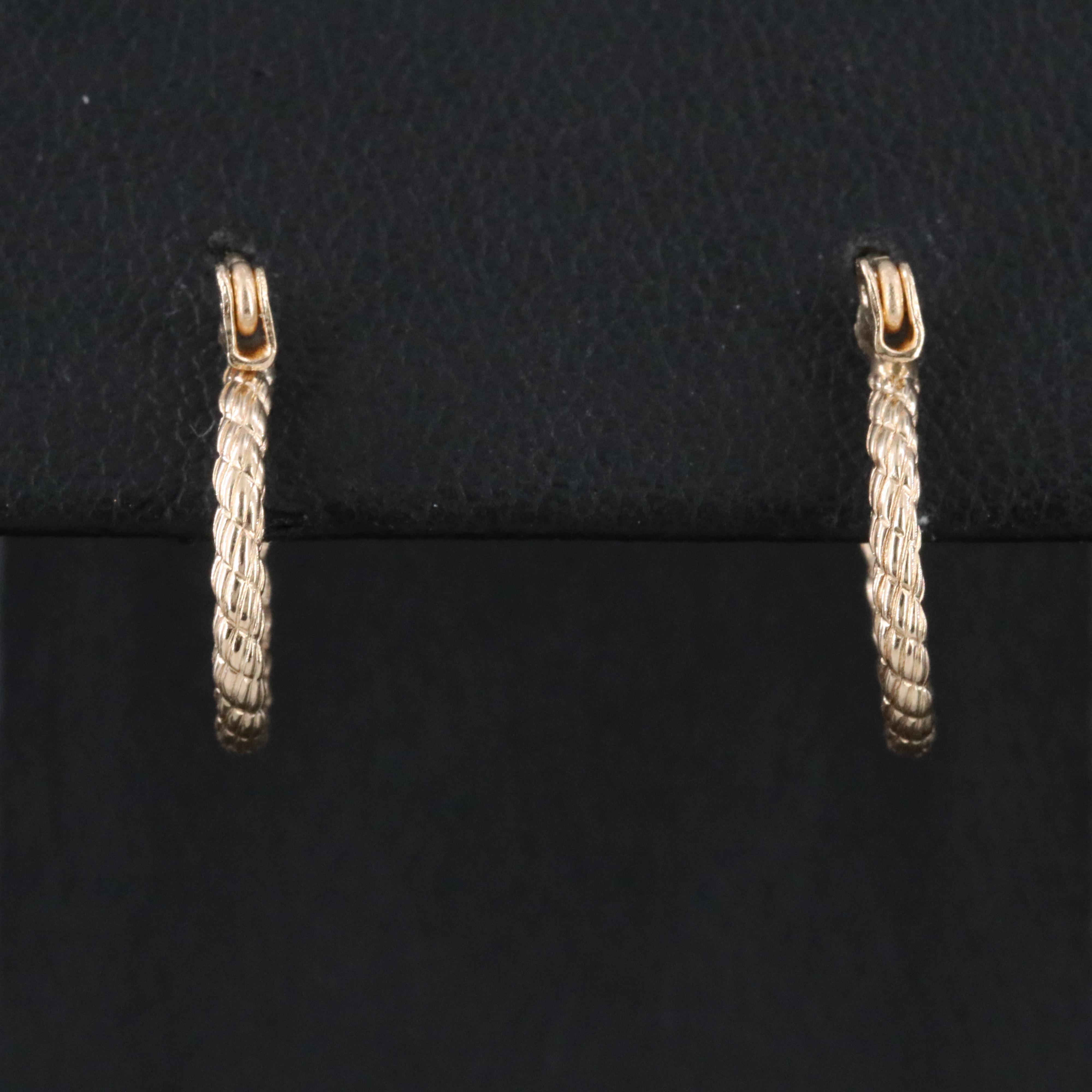 14K Rope Hoop Earrings