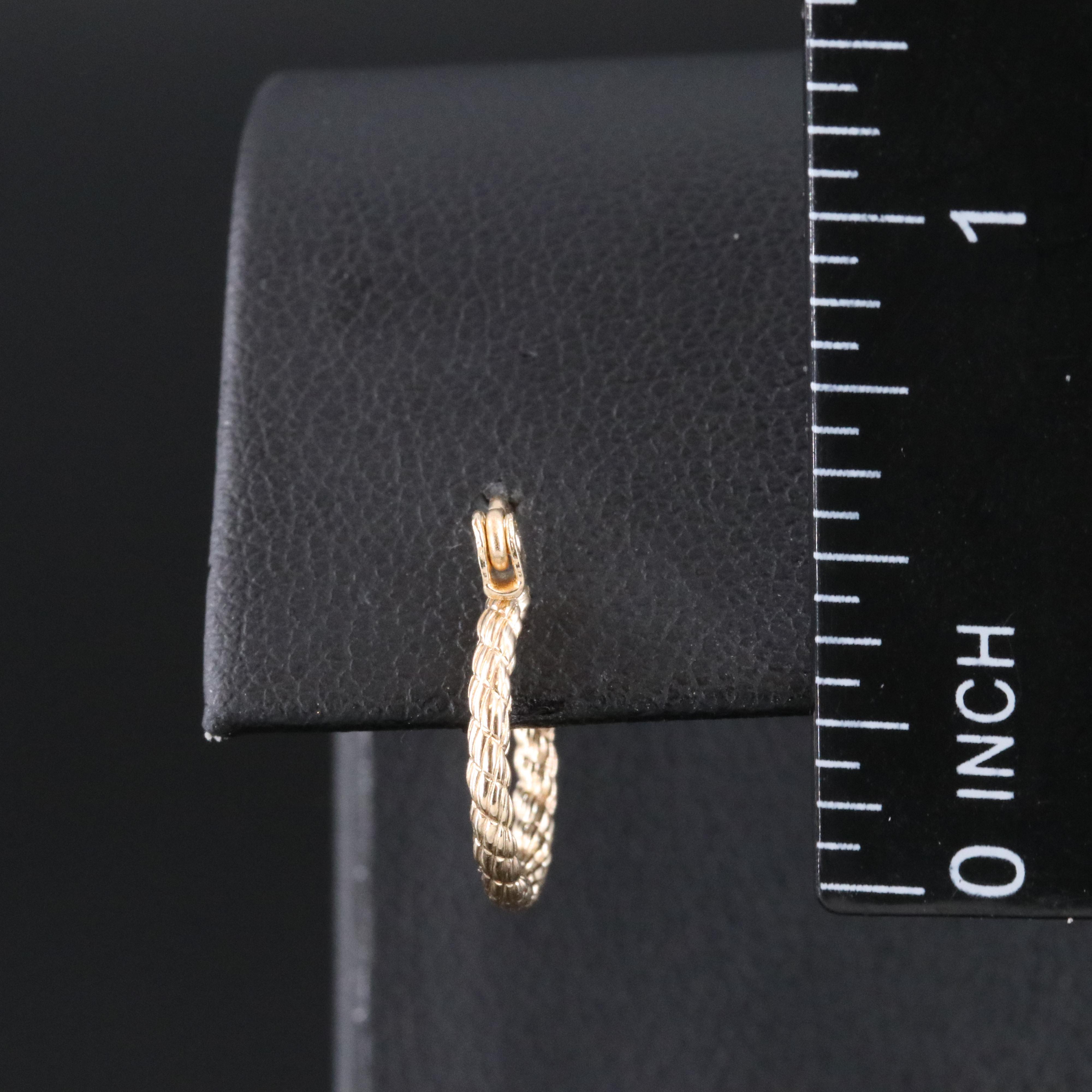 14K Rope Hoop Earrings