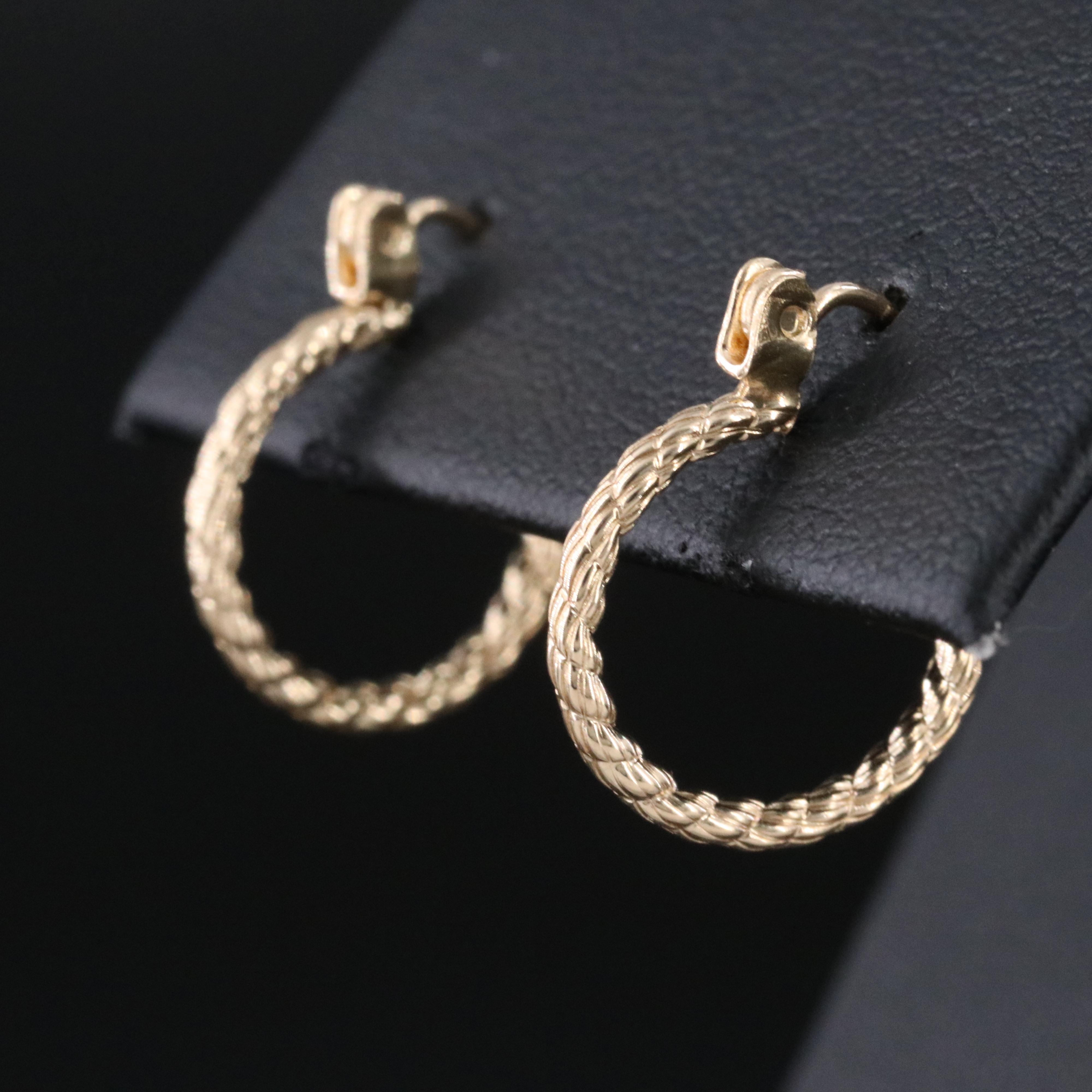 14K Rope Hoop Earrings
