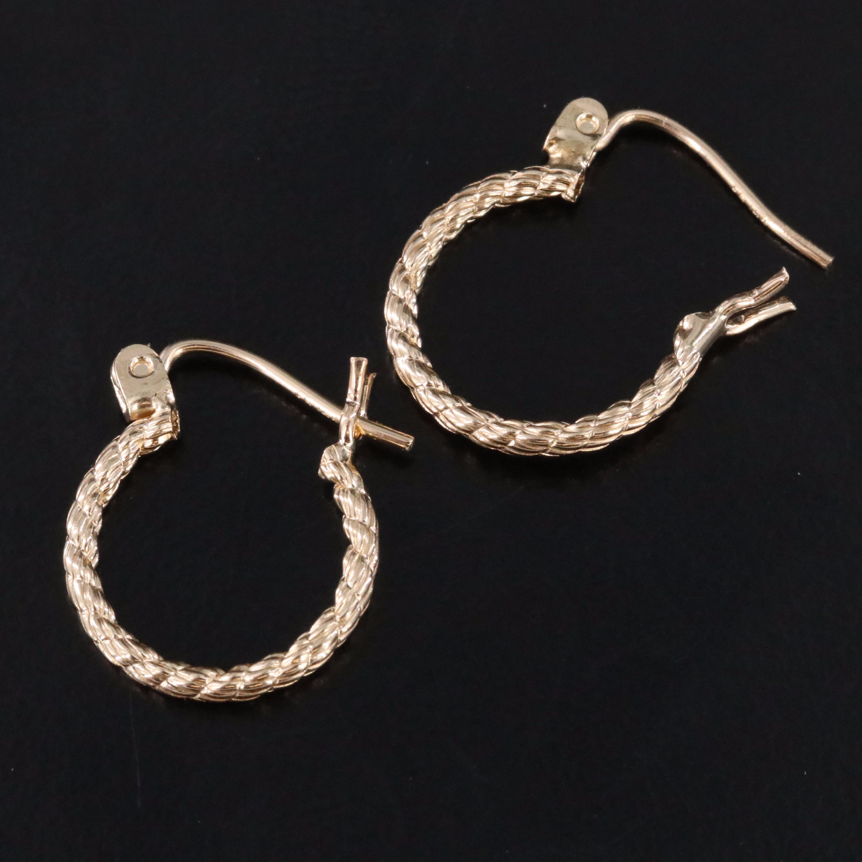 14K Rope Hoop Earrings