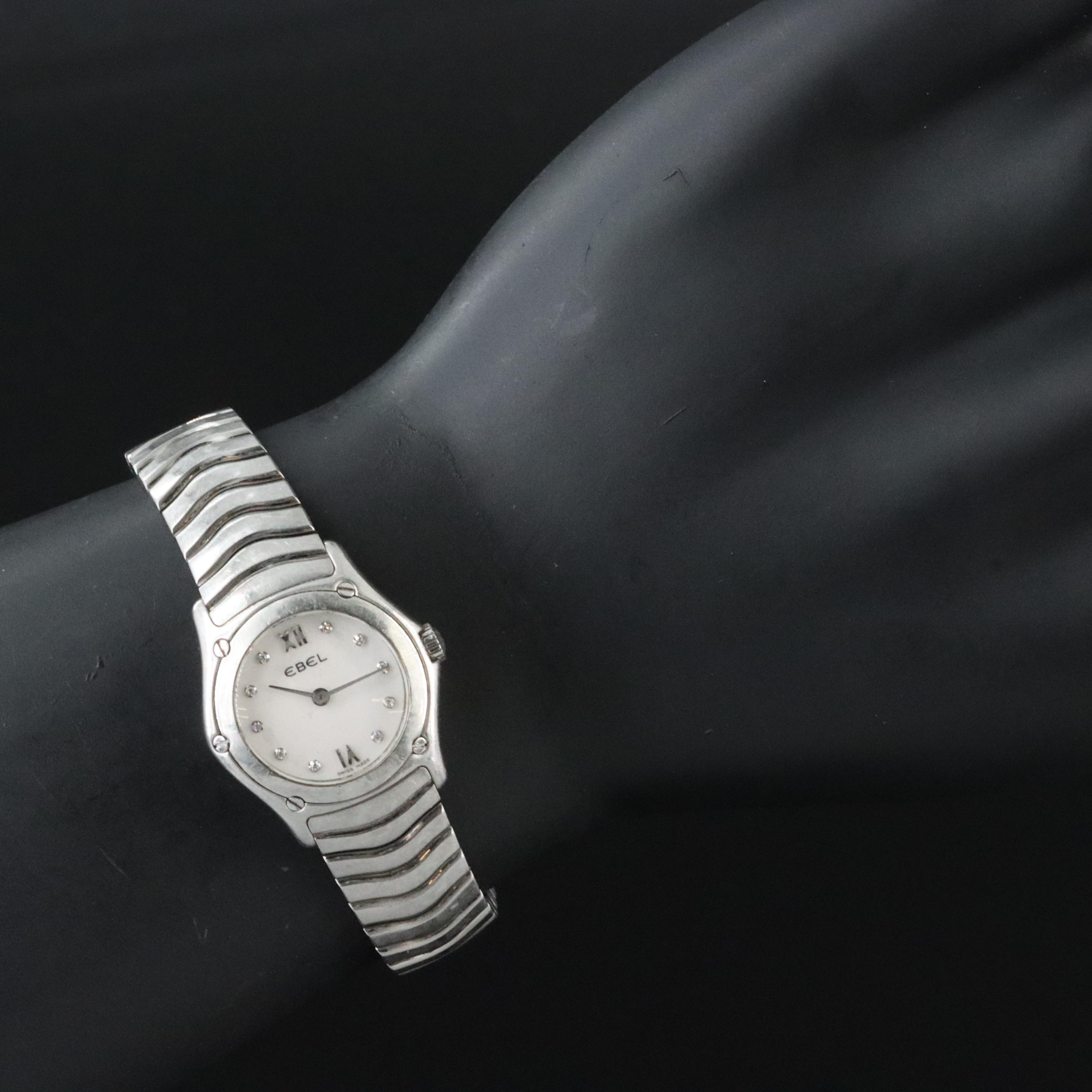 Ebel Mother-of-Pearl Diamond Dial Stainless Steel Model E9157F11 Watch