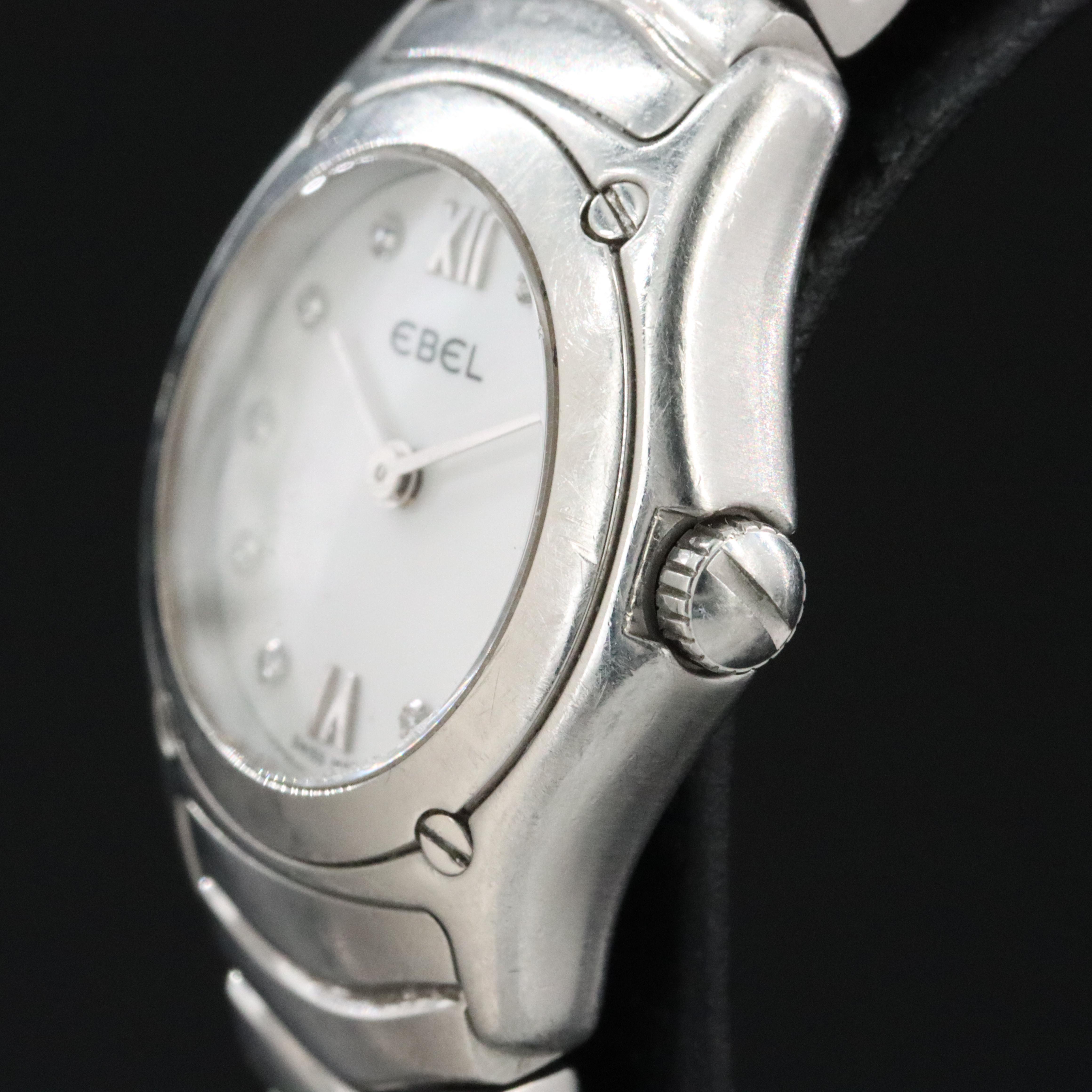 Ebel Mother-of-Pearl Diamond Dial Stainless Steel Model E9157F11 Watch