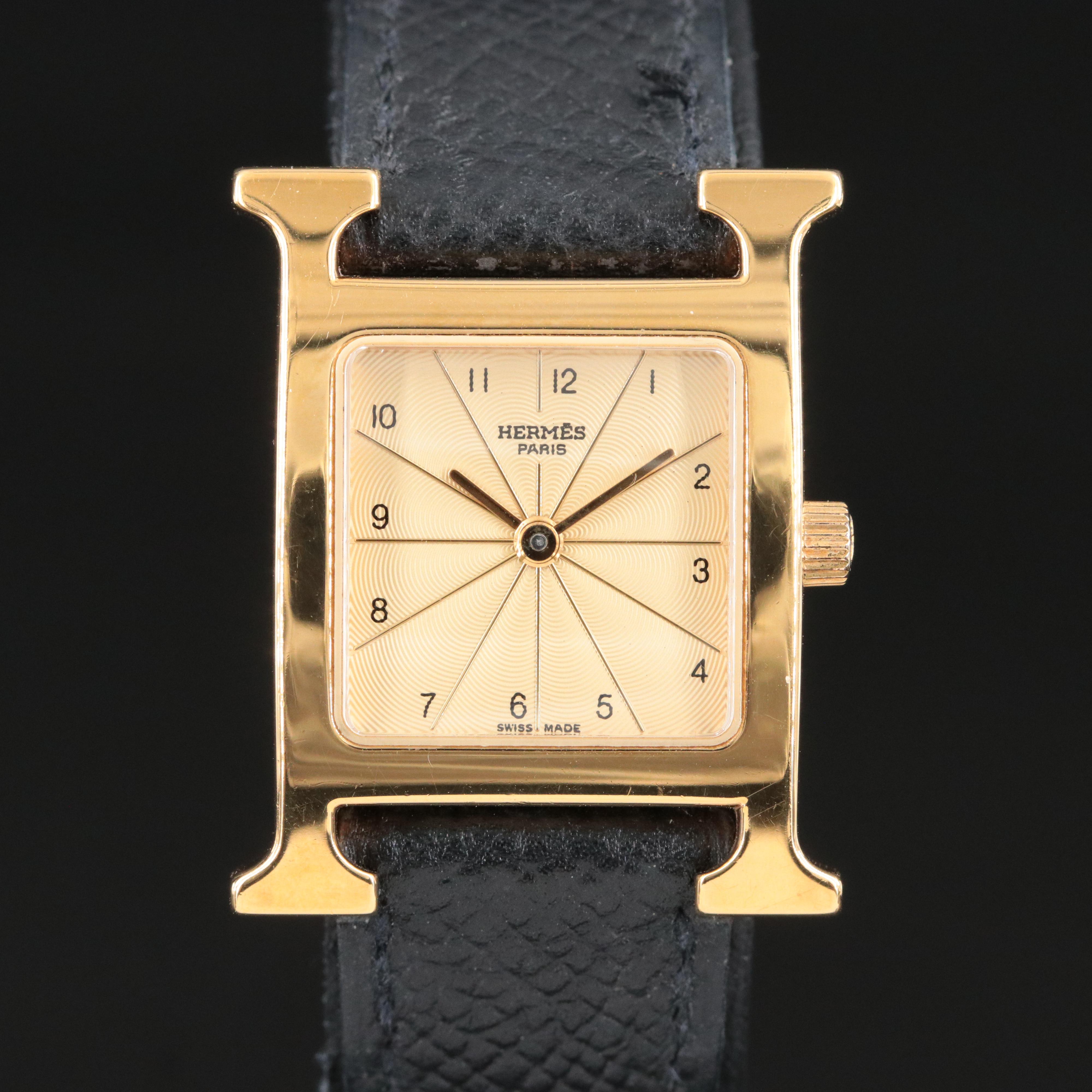 Hermès Heure H Gold-Plated Watch