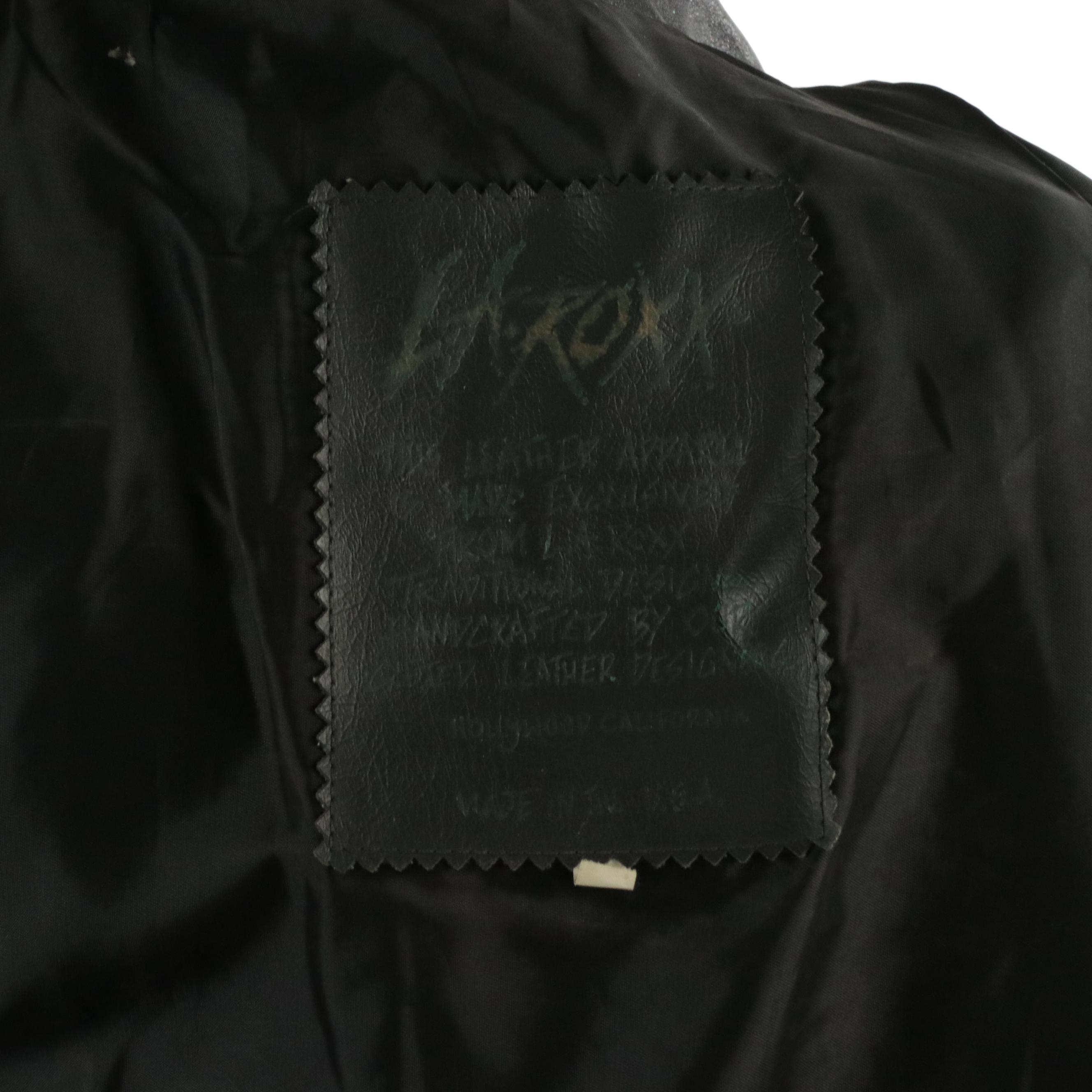 L.A. Roxx Studded Black Leather Cropped Moto Jacket