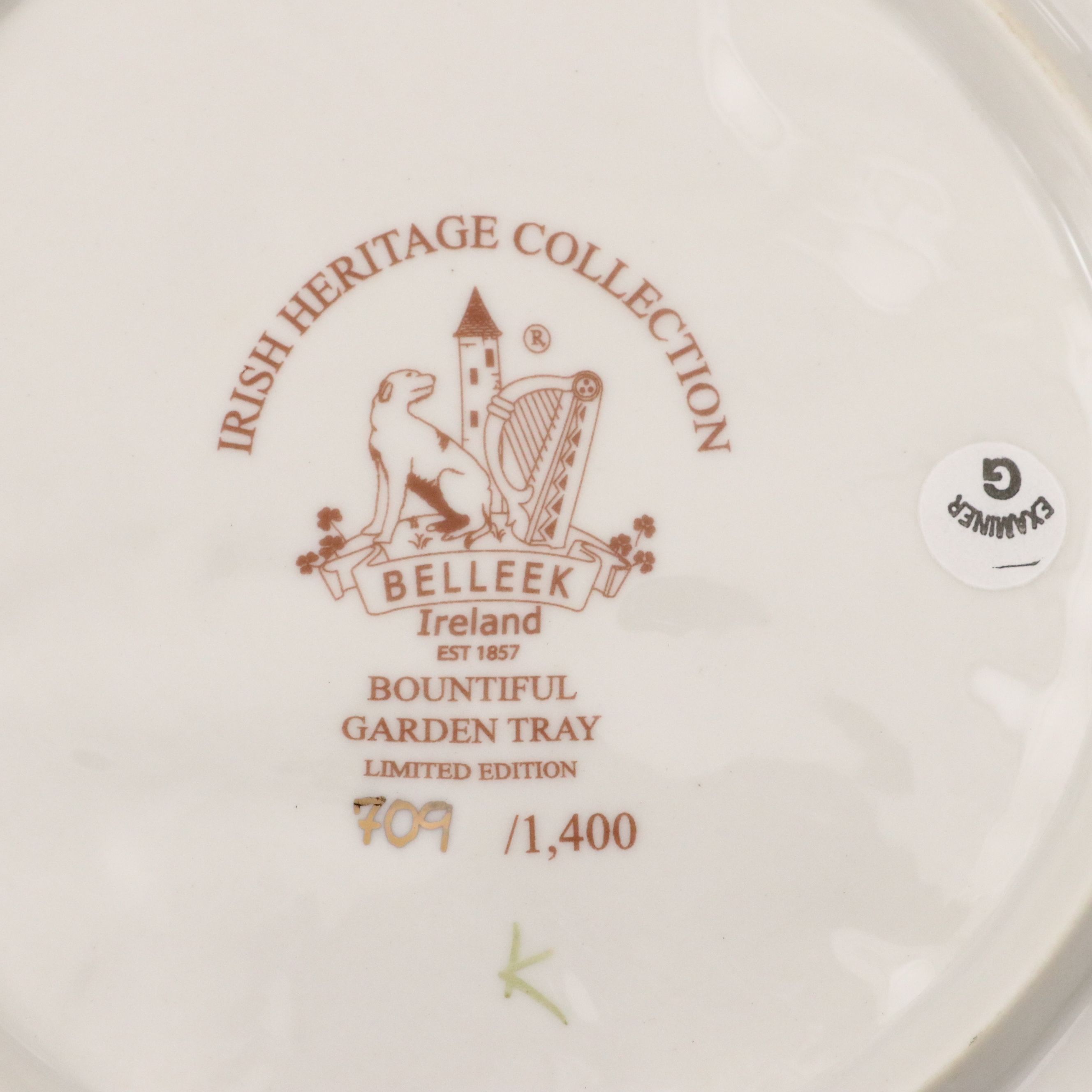 Belleek Limited Edition "Bountiful Garden" Porcelain Tray