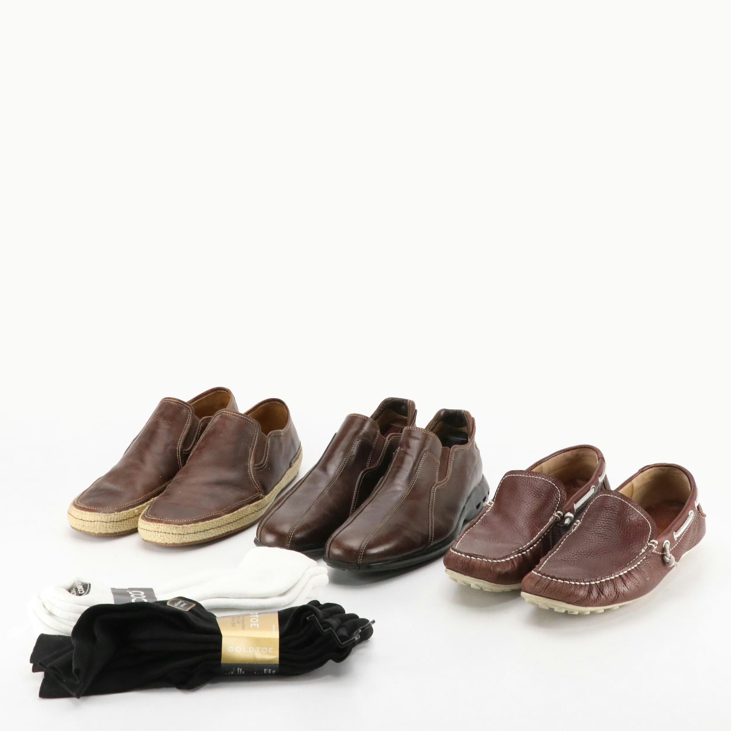 Men's Johnston & Murphy and Cole Haan Leather Driving Shoes and Slip-Ons