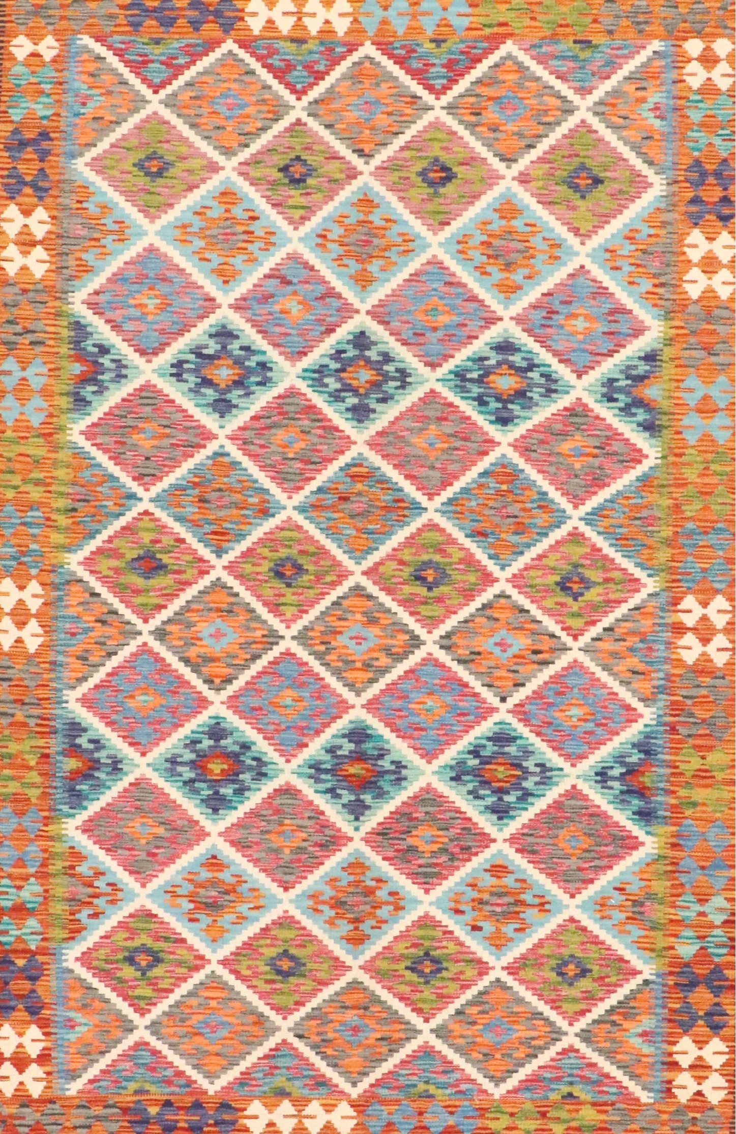 5'10 x 8'5 Handwoven Pakistani Kilim Area Rug