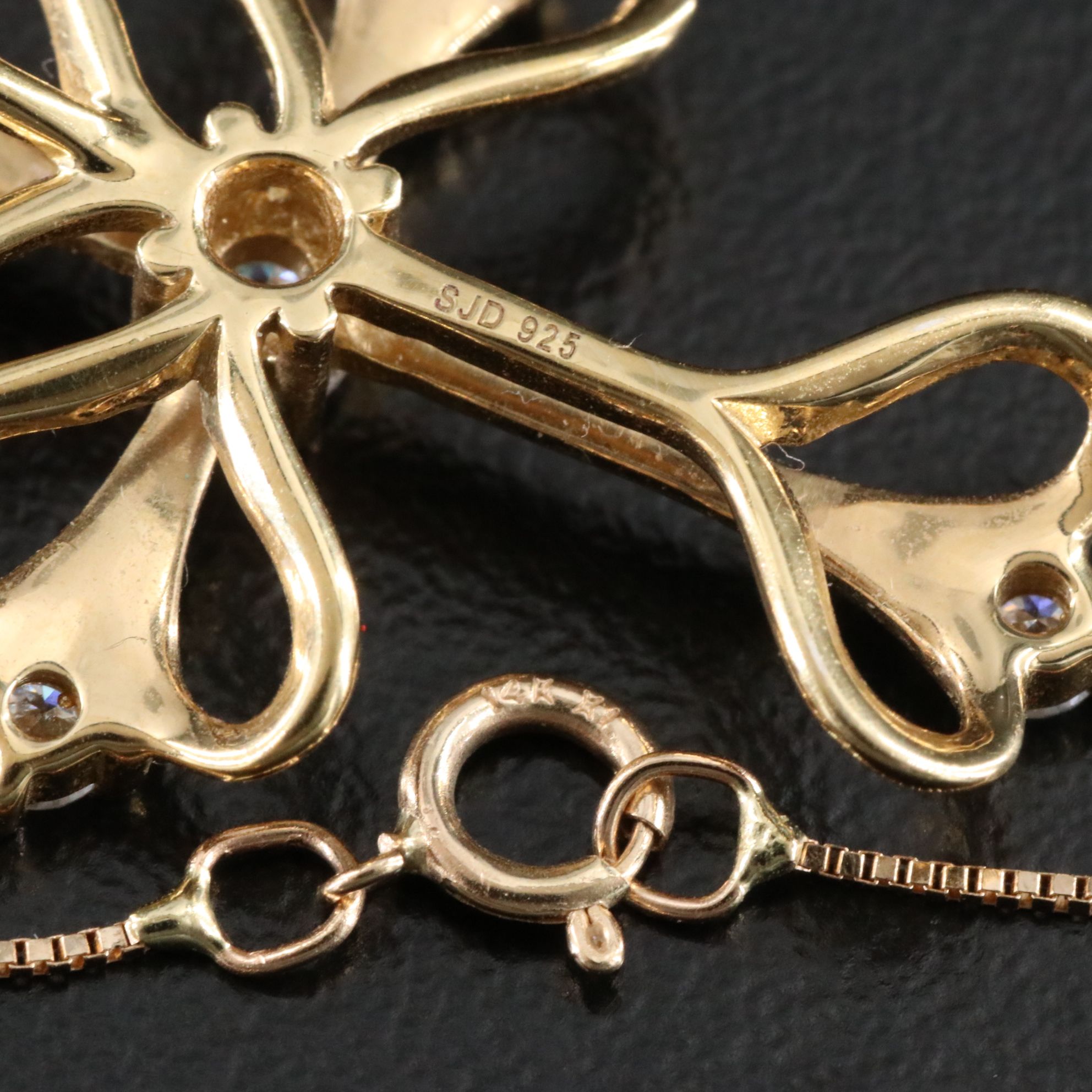 Sterling Moissanite Cross Pendant on 14K Box Chain Necklace